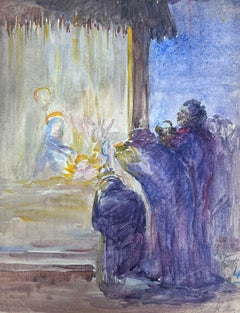 The Nativity Scene 1930's French Impressionist Landscape