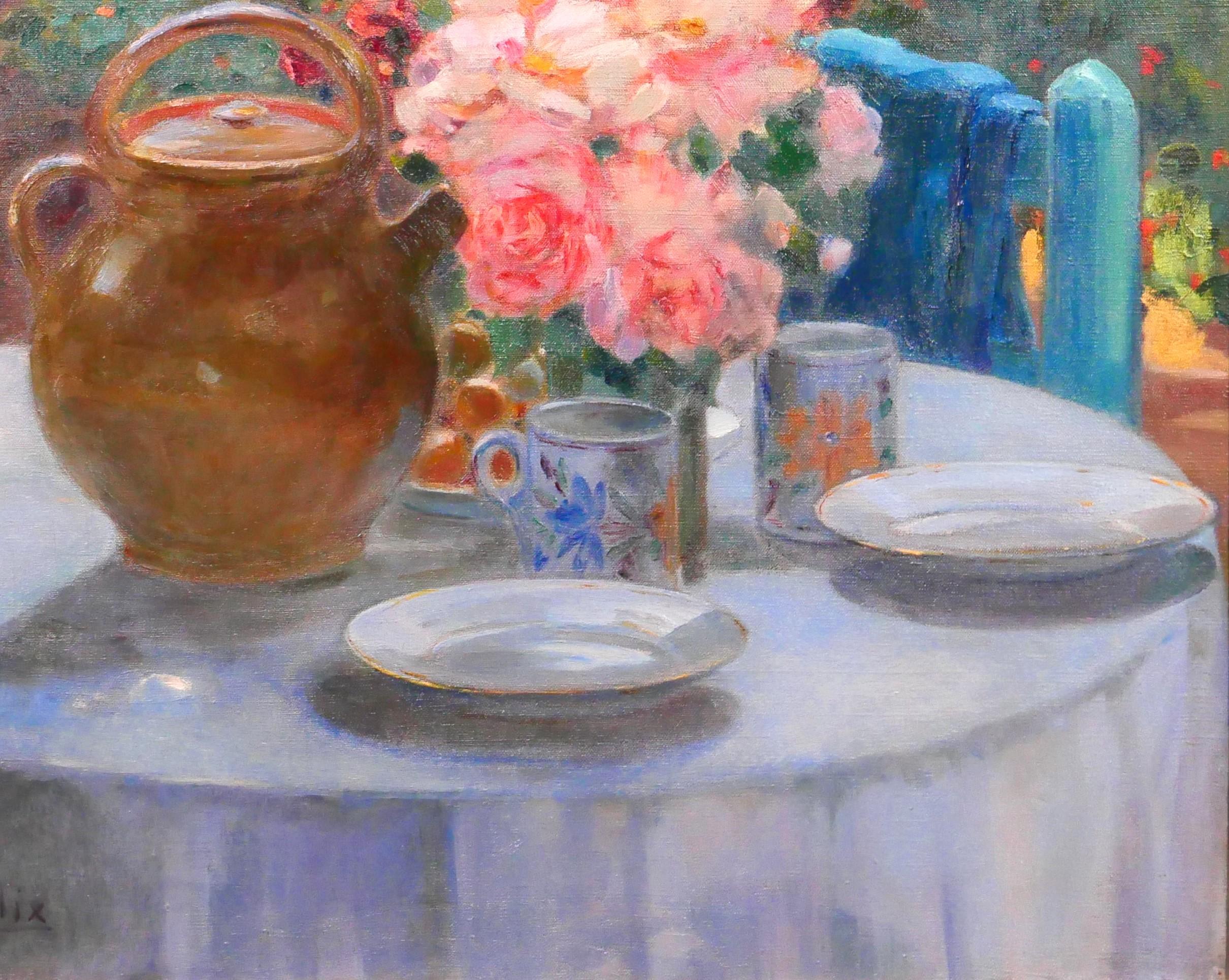 Der Tisch im Garten, Blumen zur Teezeit im Angebot 3