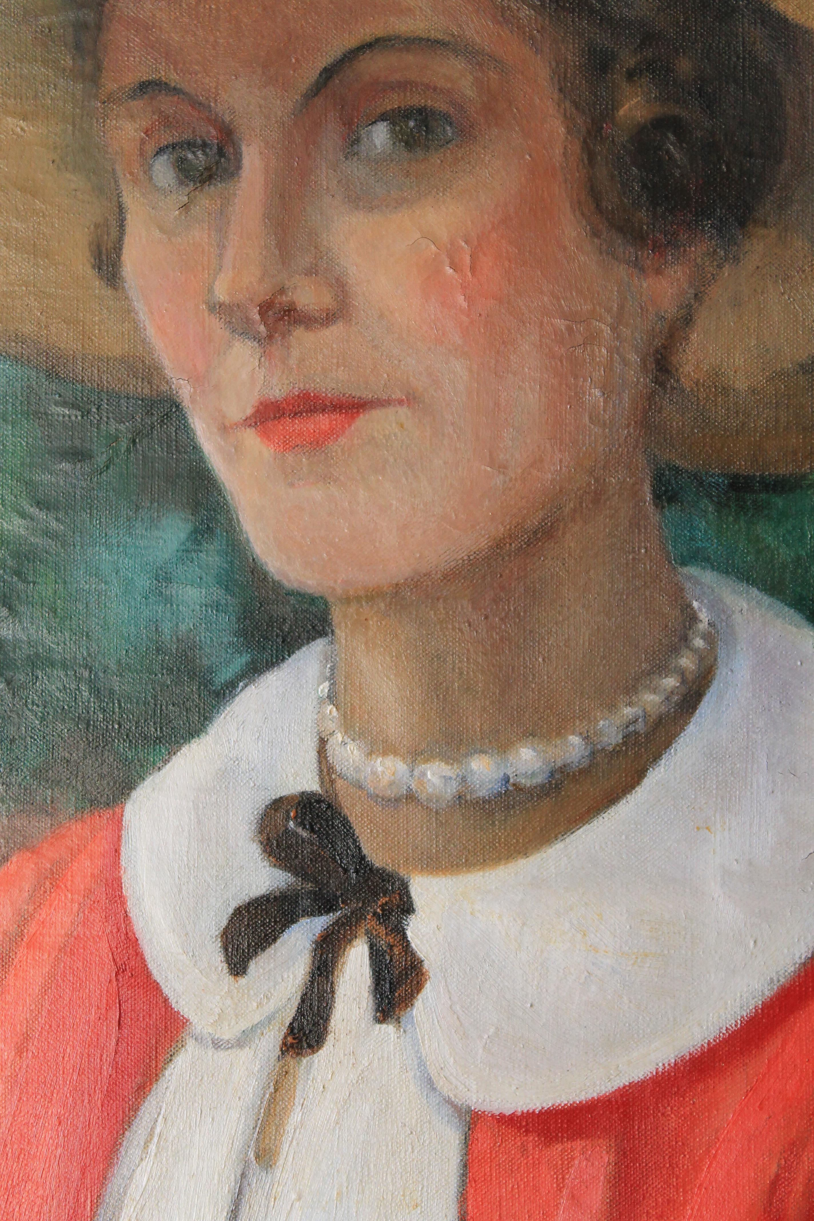 Ritratto di donna la donna sulla sedia da giardino di Louise Alix 8