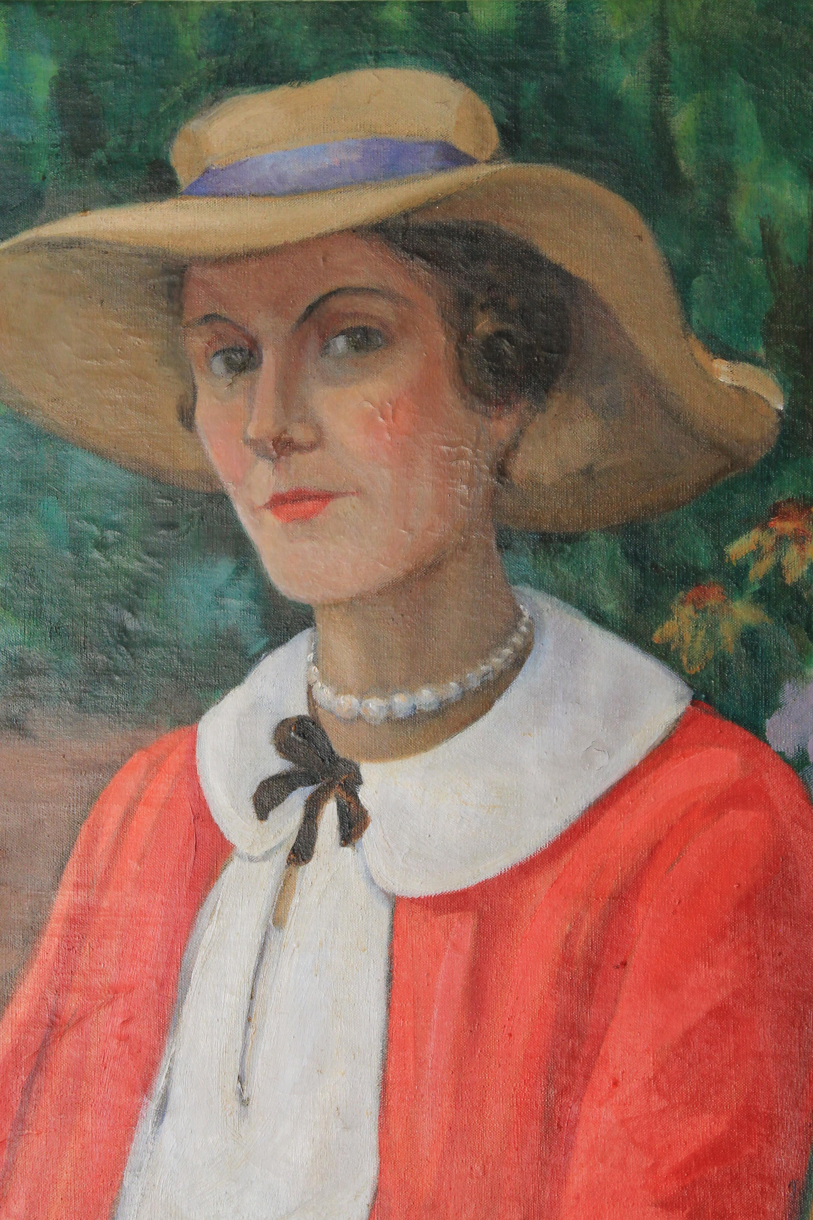 Ritratto di donna la donna sulla sedia da giardino di Louise Alix 9