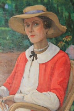 Portrait of a woman the woman in the garden chair by Louise Alix