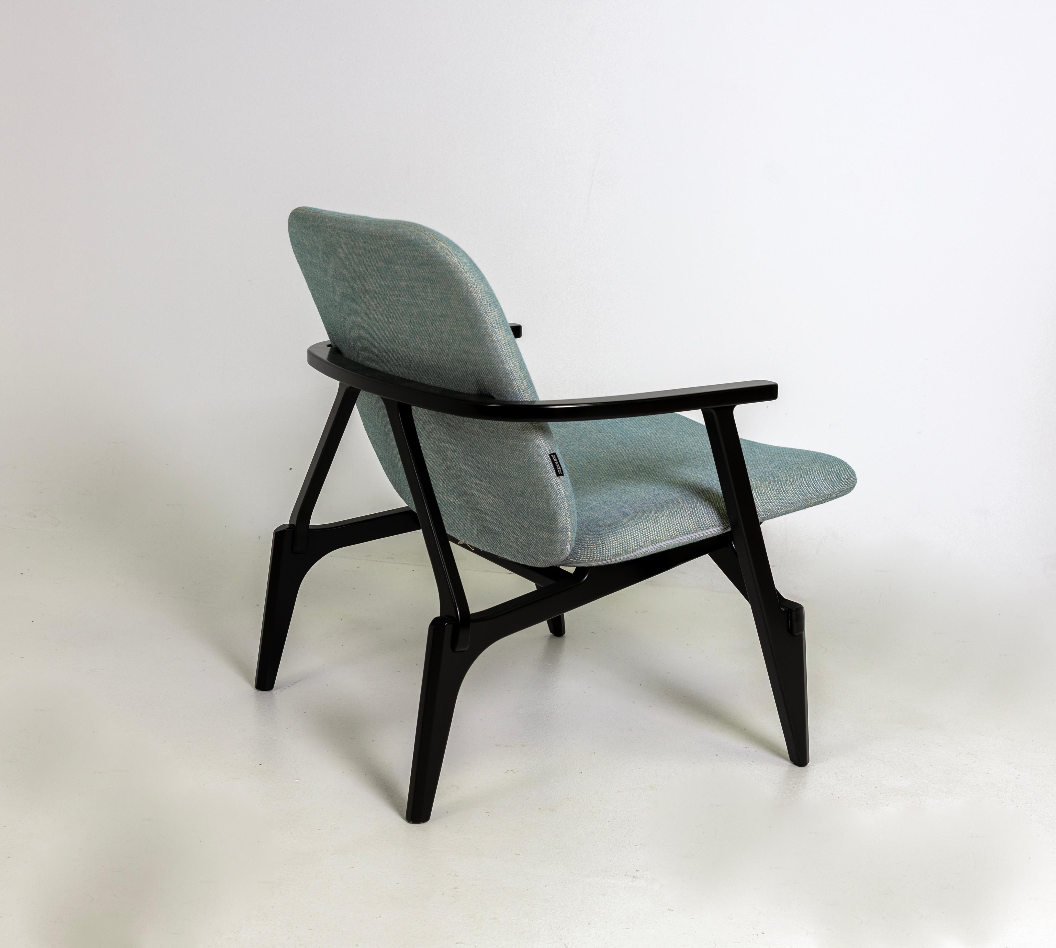 Italian Louise Armchair by Philippe Nigro for Zanotta, Black, Fabric For Sale