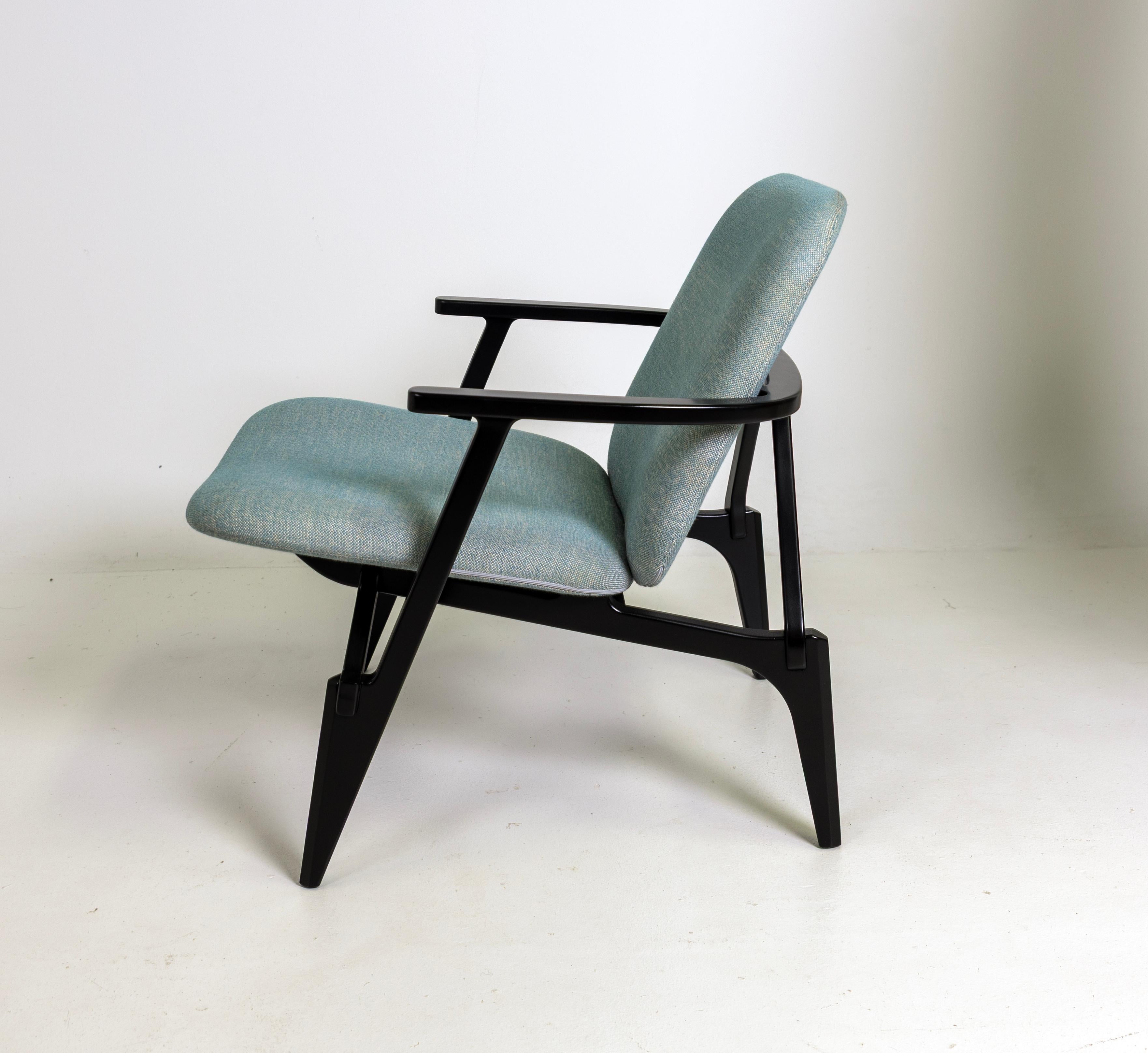 Louise Armchair by Philippe Nigro for Zanotta, Black, Fabric For Sale 1