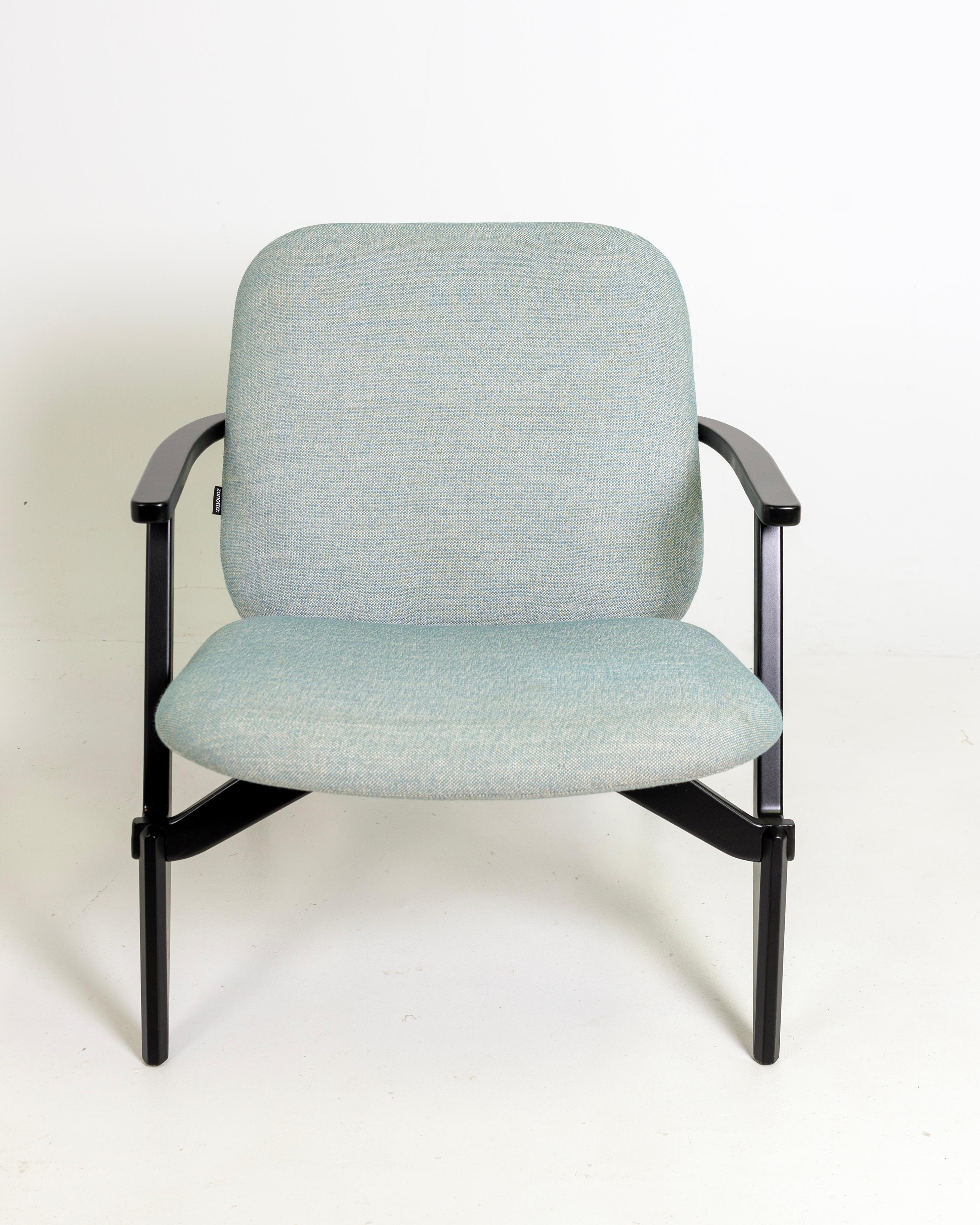 Louise Armchair by Philippe Nigro for Zanotta, Black, Fabric For Sale 2