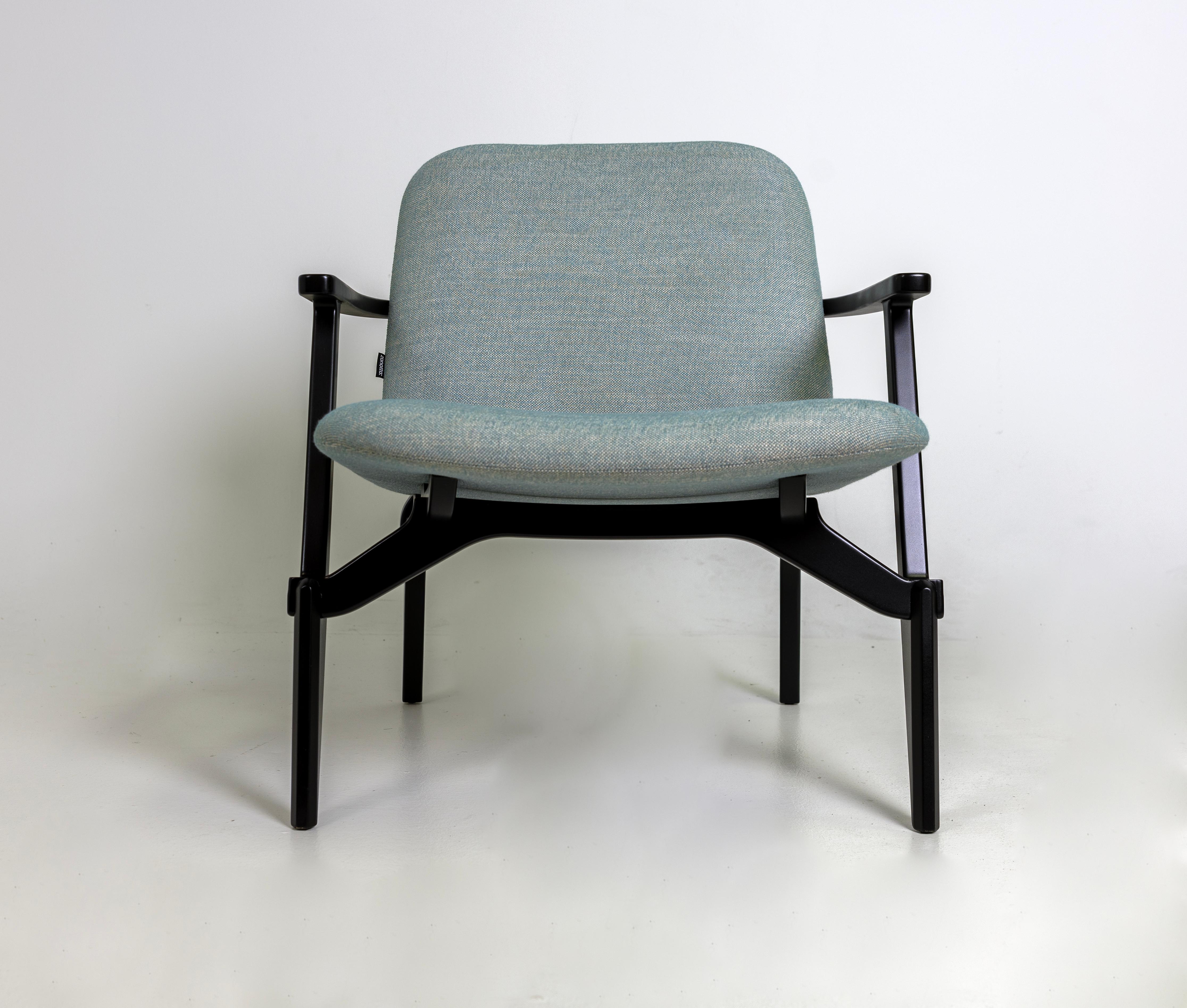 Louise Armchair by Philippe Nigro for Zanotta, Black, Fabric For Sale 3