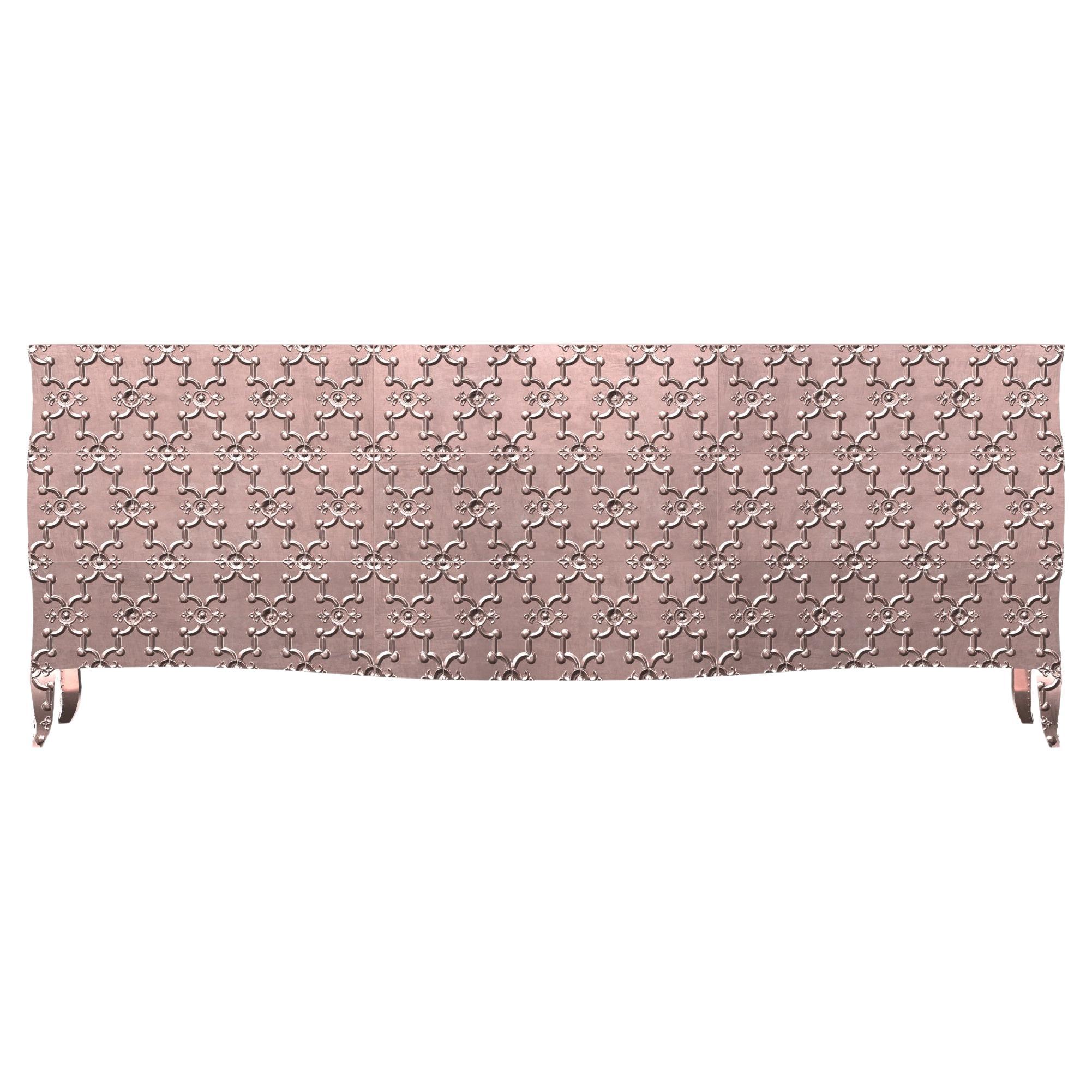 Louise Art Deco  Blanket Chests Fleur De Lis Smooth Copper by Paul Mathieu