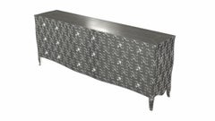Louise Art Deco Buffet Fleu r De Lis Mid. Hammered White Bronze by Paul Mathieu