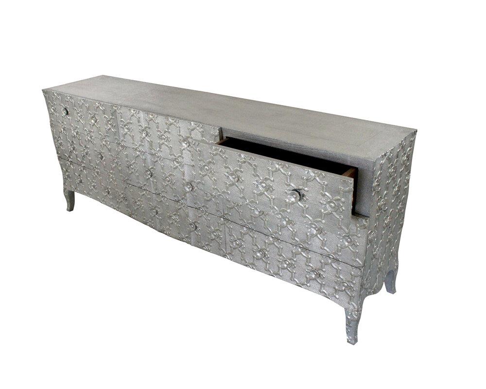 Louise Art Deco Buffet Sideboard Fleur De Lis Rauch Kupfer von Paul Mathieu im Angebot 4