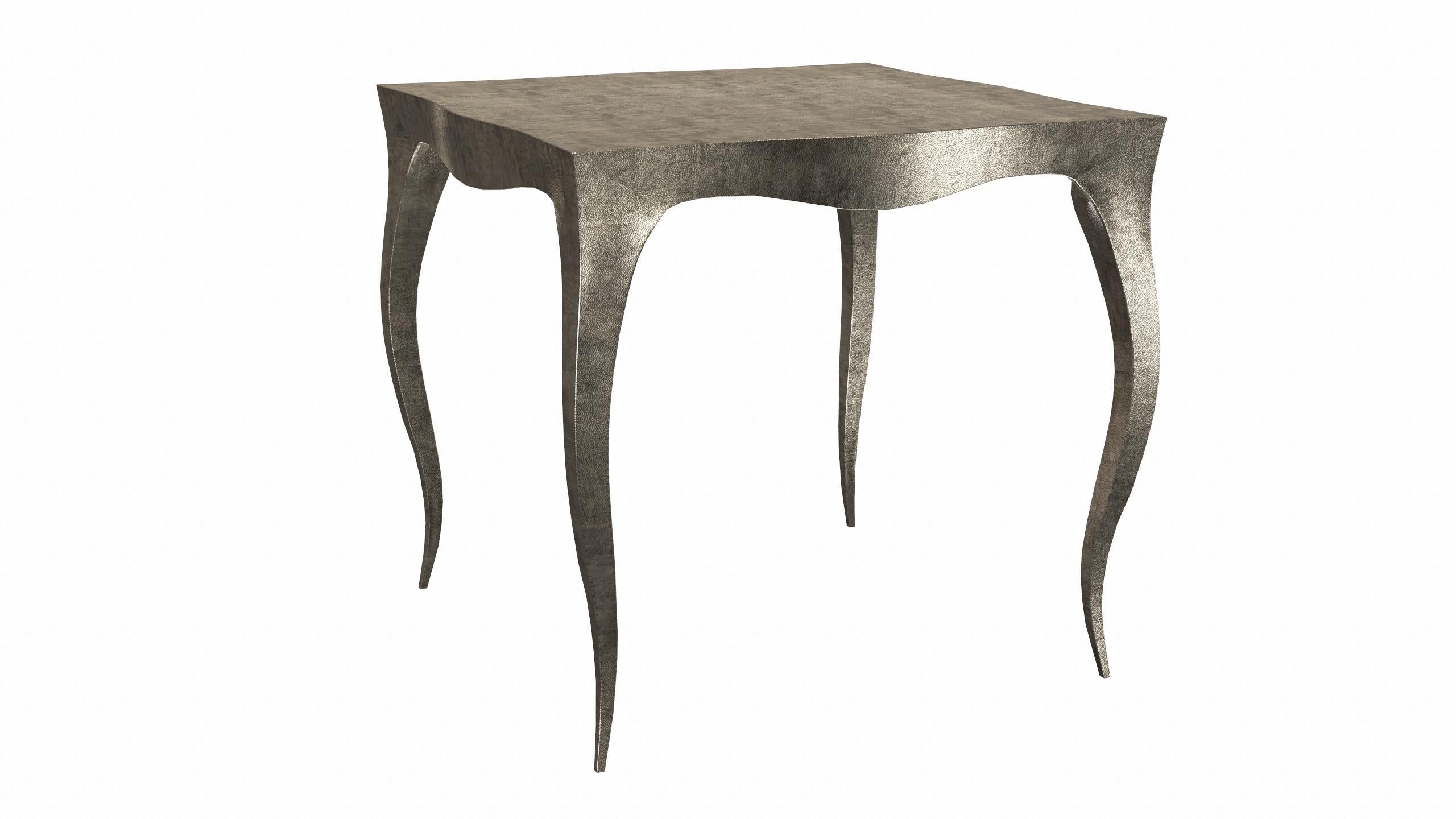 Contemporary Louise Art Deco Card and Tea Tables Mid. Hammered Antique Bronze by Paul Mathieu For Sale