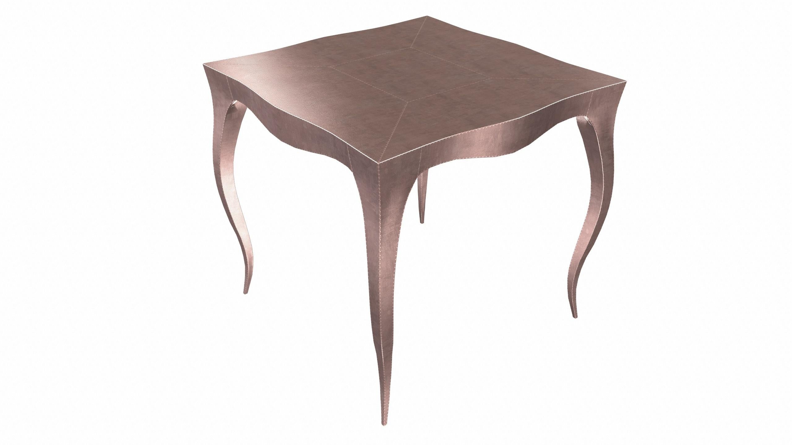 Contemporary Louise Art Deco Card and Tea Tables Mid. Hammered Copper by Paul Mathieu For Sale