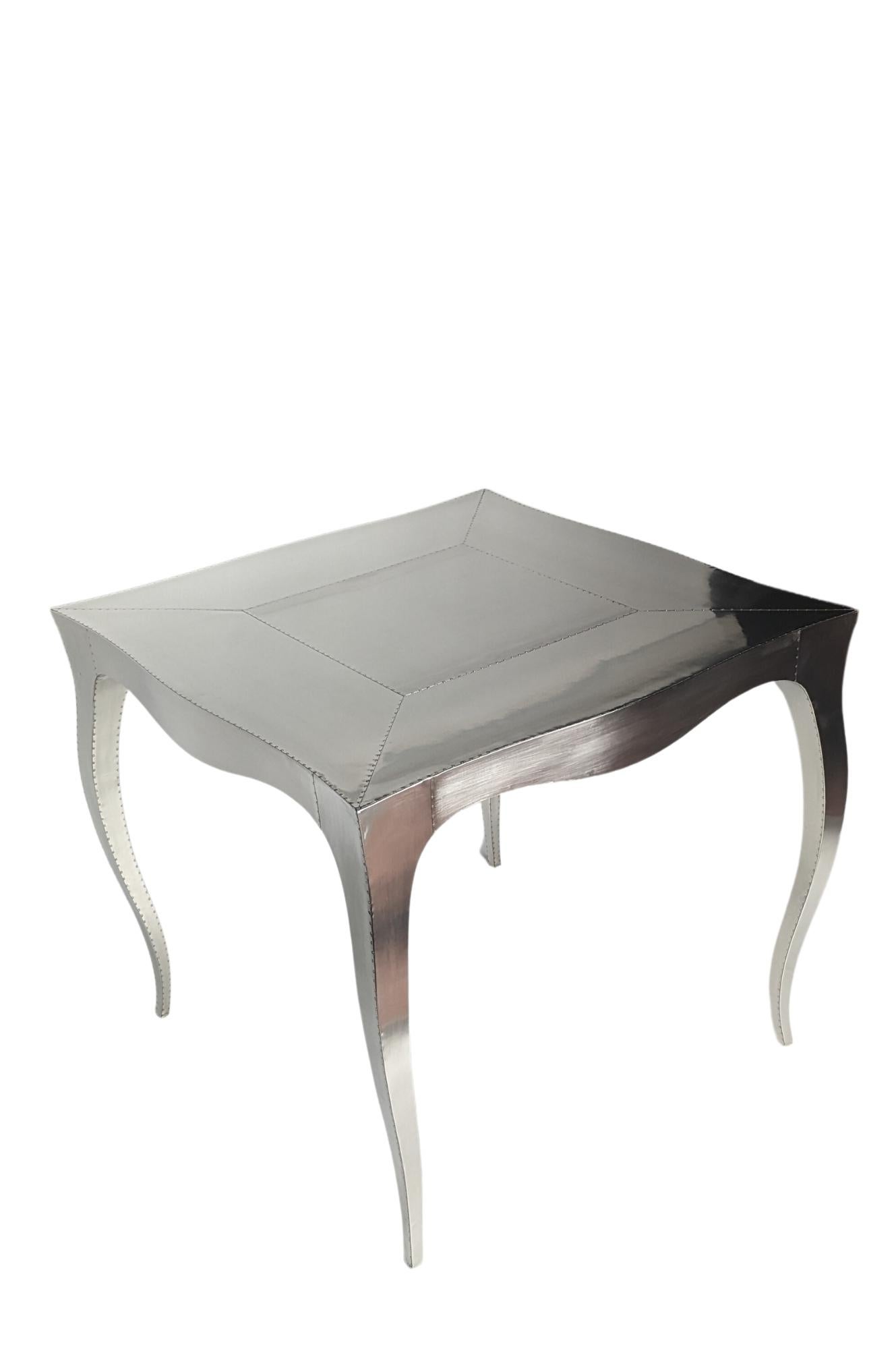 Louise Art Deco Card and Tea Tables Mid. Hammered White Bronze by Paul Mathieu  For Sale 7