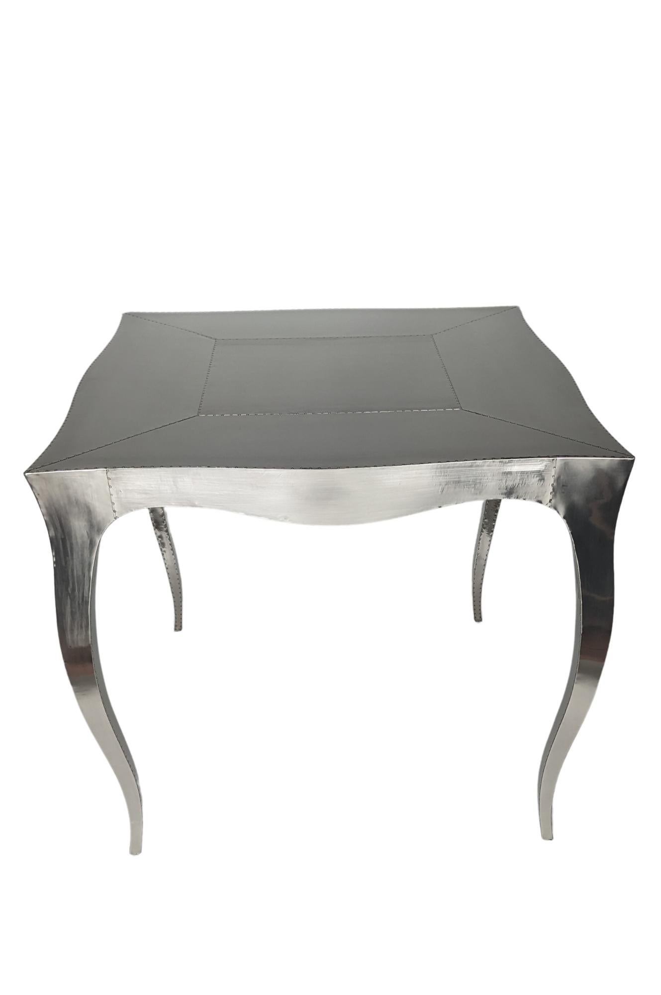Louise Art Deco Card and Tea Tables Mid. Hammered White Bronze by Paul Mathieu  For Sale 8