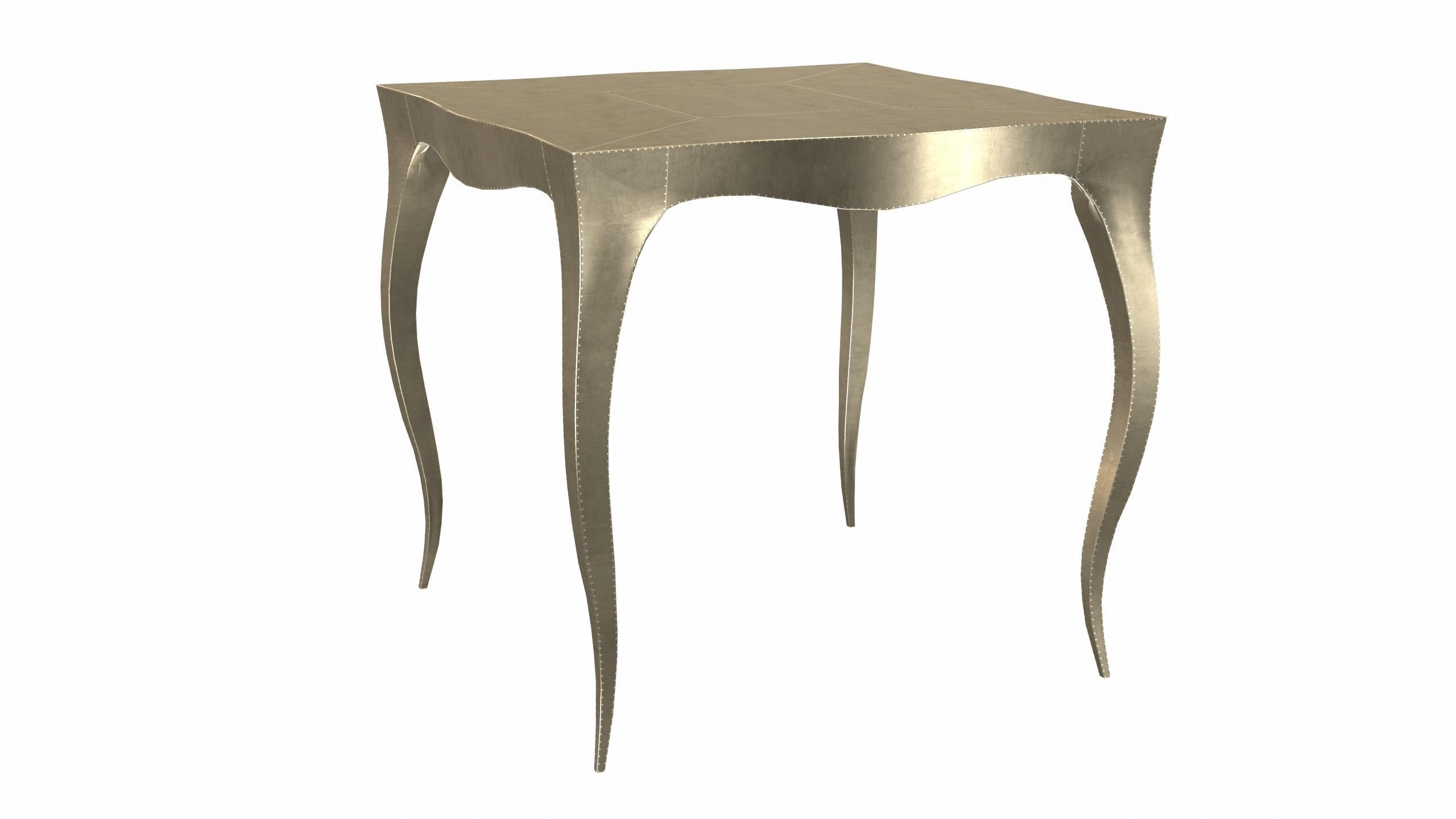 Louise Art Deco Card and Tea Tables Smooth Brass by Paul Mathieu for S. Odegard In New Condition For Sale In New York, NY
