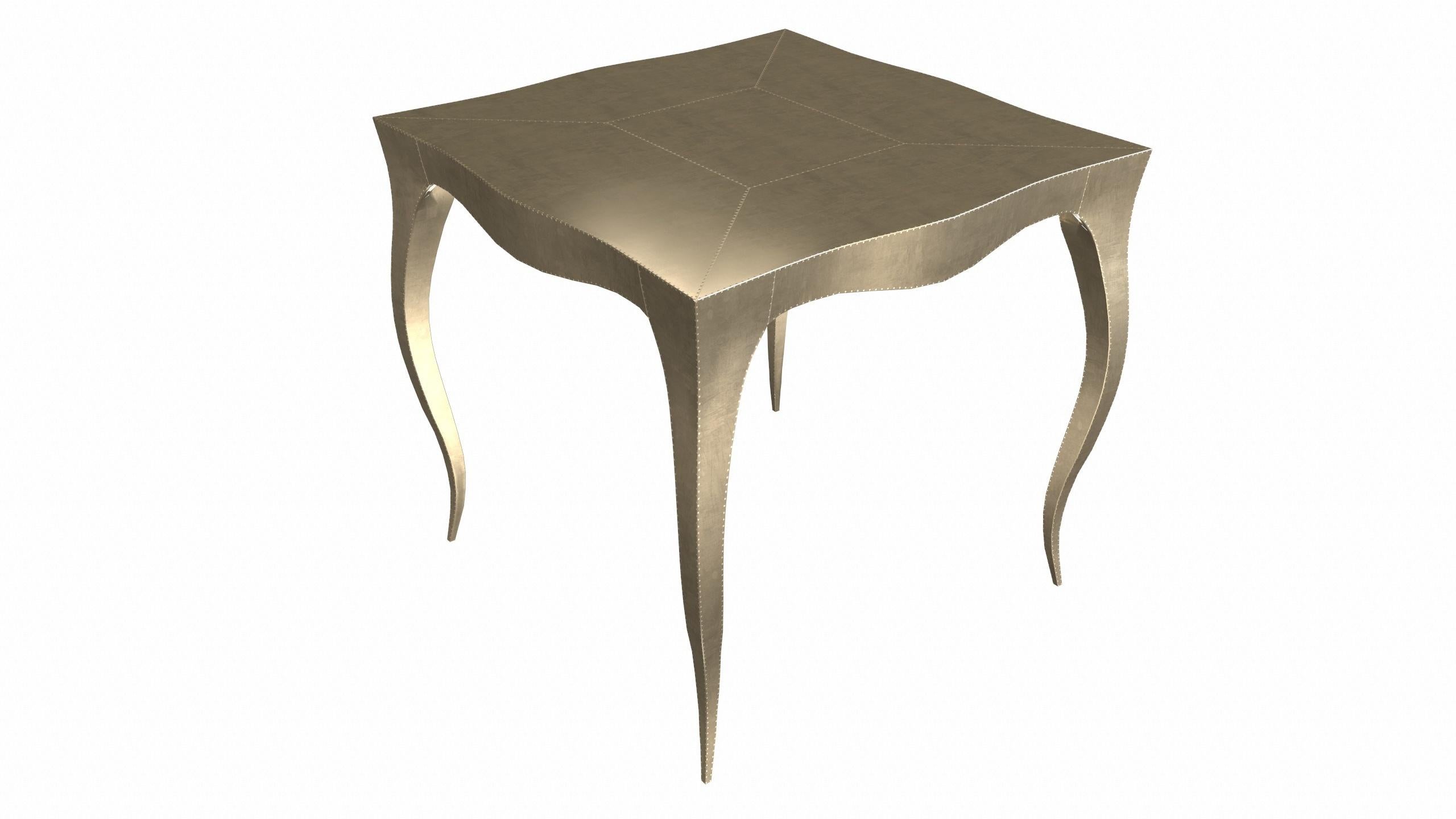Metal Louise Art Deco Card and Tea Tables Smooth Brass by Paul Mathieu for S. Odegard For Sale