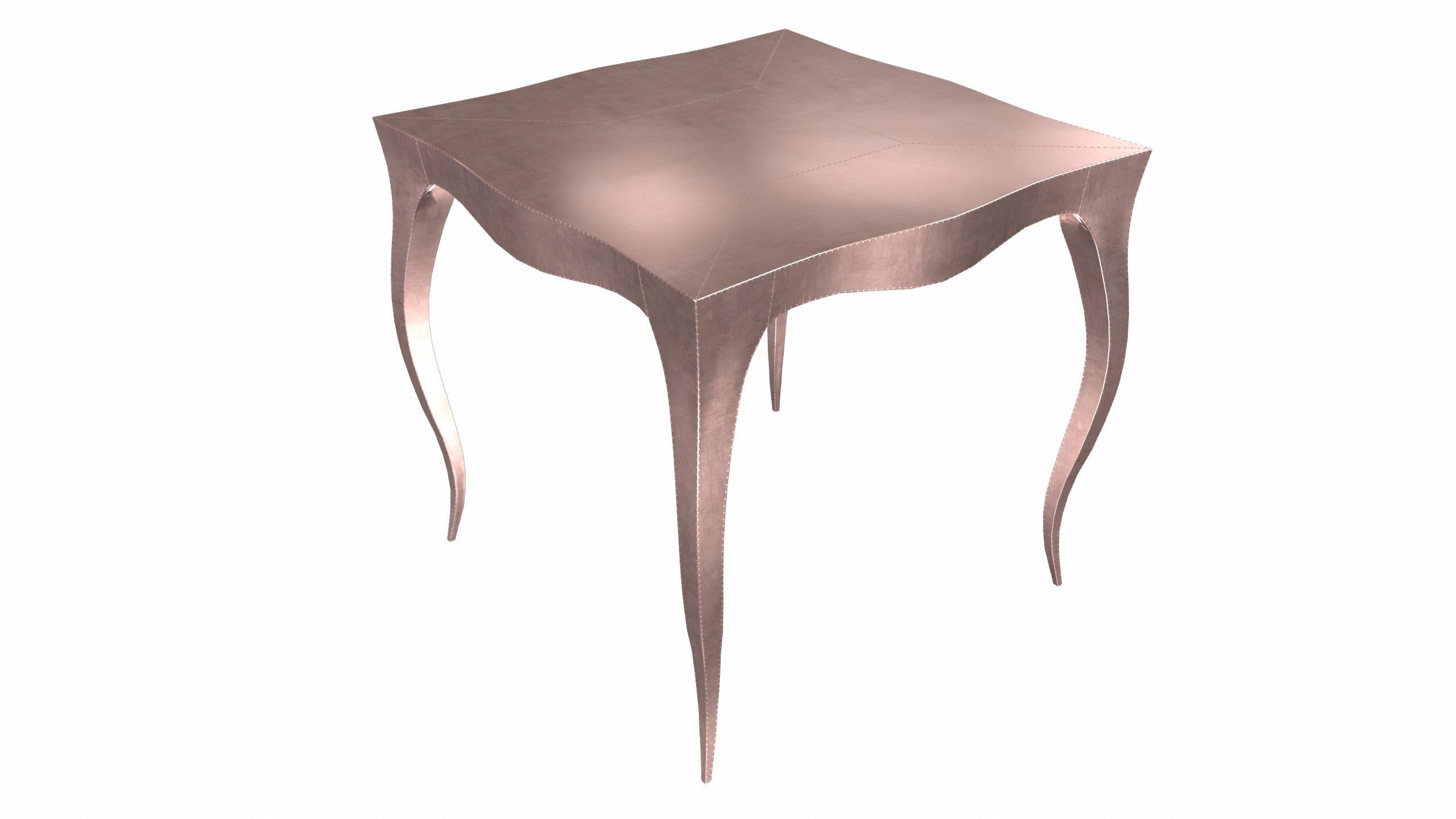 Metal Louise Art Deco Card and Tea Tables Smooth Copper by Paul Mathieu for S. Odegard For Sale