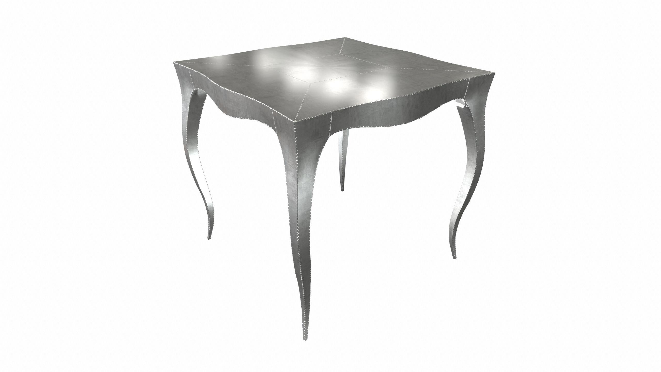 Louise Art Deco Card and Tea Tables Smooth White Bronze by Paul Mathieu In New Condition For Sale In New York, NY