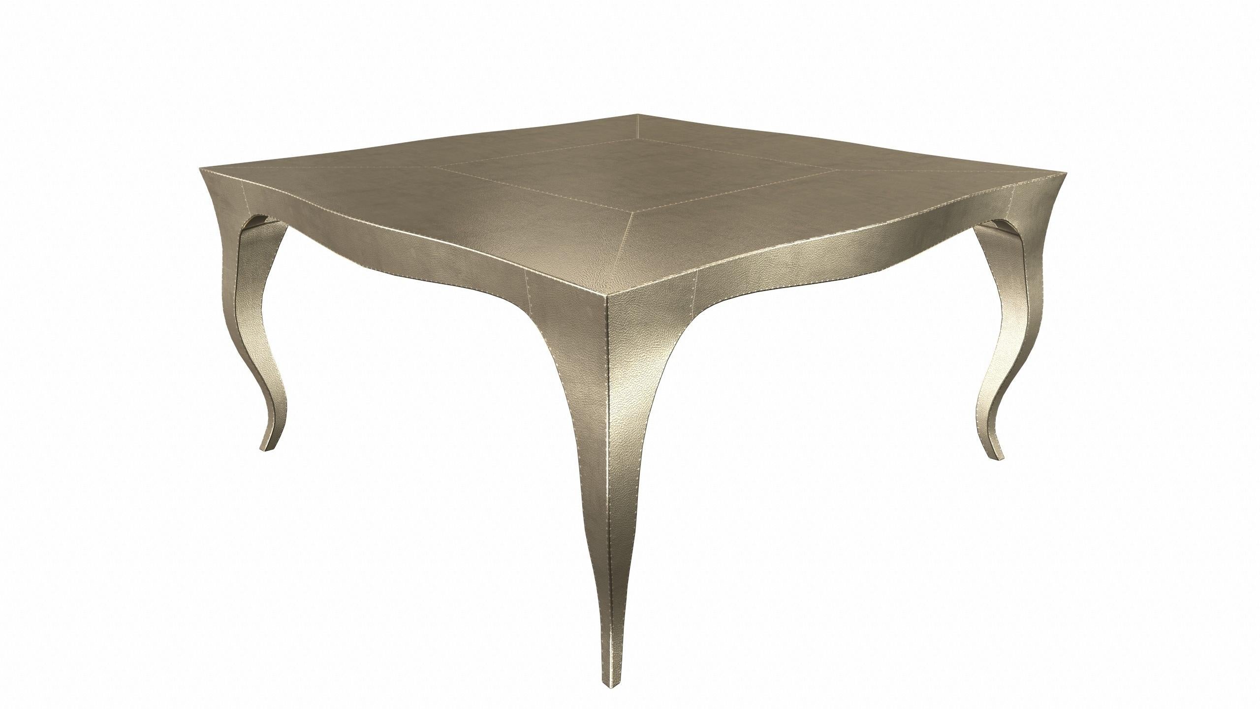Other Louise Art Deco Card Tables and Tea Tables Fine Hammered Brass 18.5x18.5x10 inch For Sale