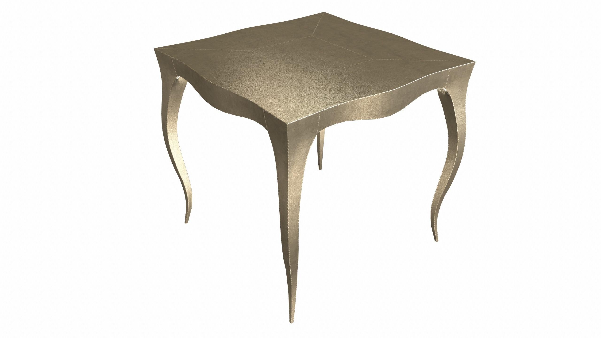Contemporary Louise Art Deco Card Tables and Tea Tables Fine Hammered Brass by Paul Mathieu For Sale