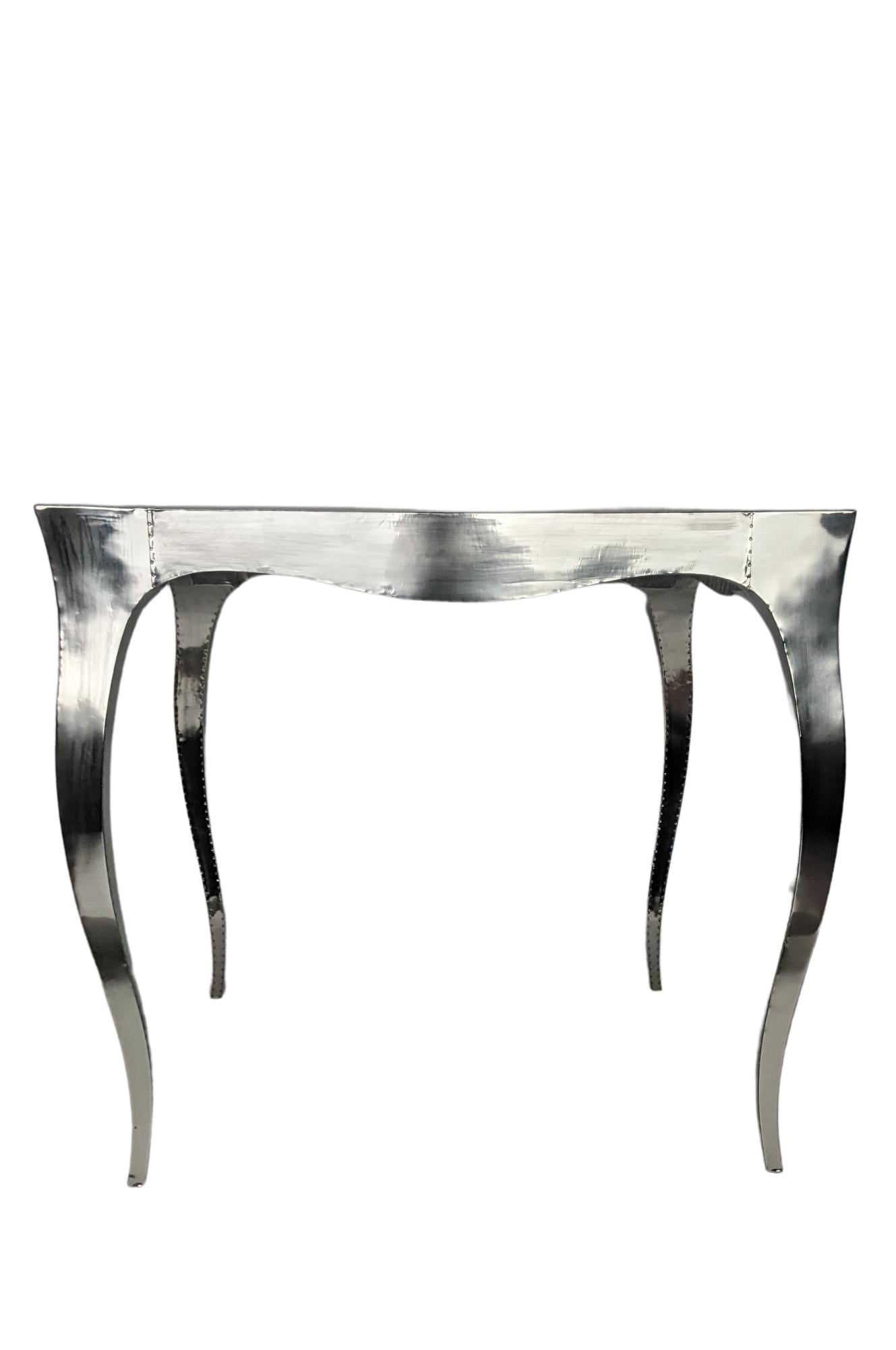 Tables de poker et tables à thé Art déco en bronze blanc martelé fin Louise en vente 7