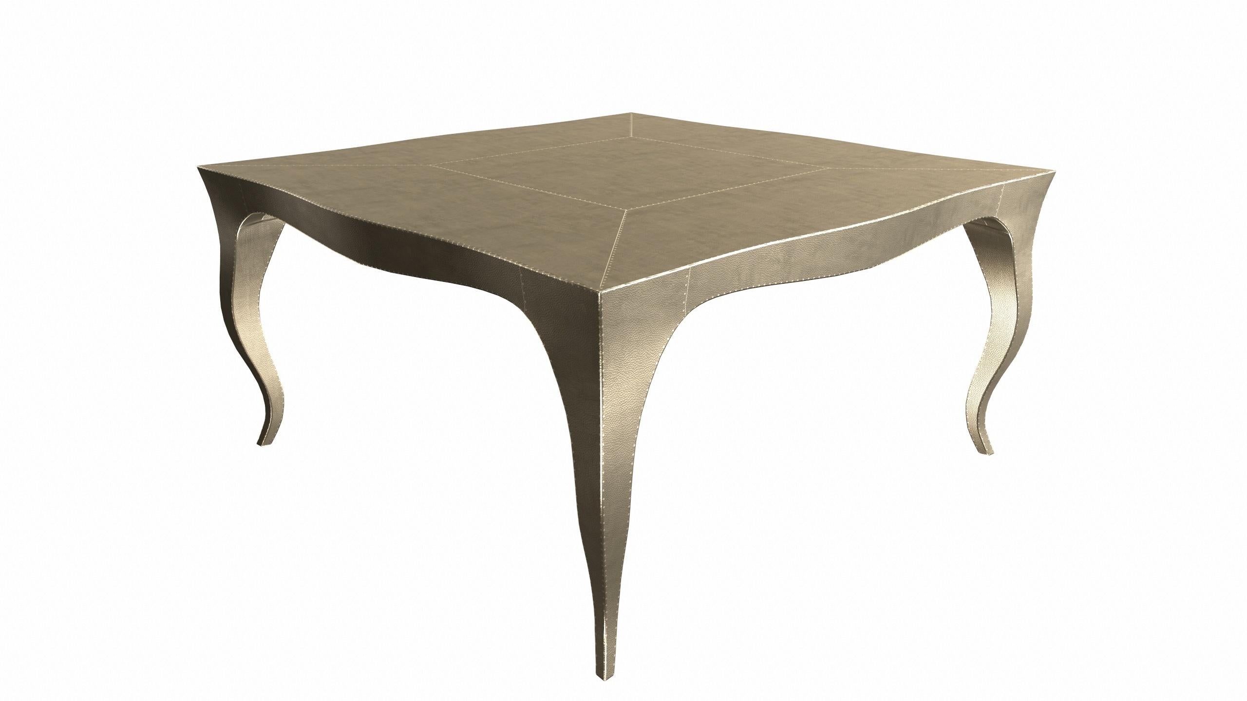 Other Louise Art Deco Card Tables and Tea Tables Mid. Hammered Brass 18.5x18.5x10 inch For Sale