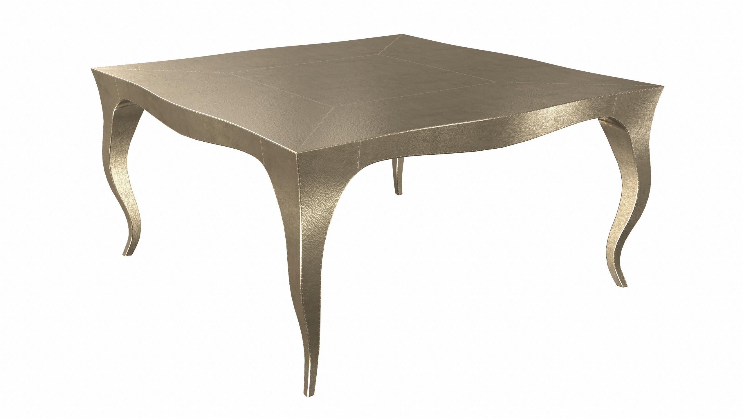 Contemporary Louise Art Deco Card Tables and Tea Tables Mid. Hammered Brass 18.5x18.5x10 inch For Sale