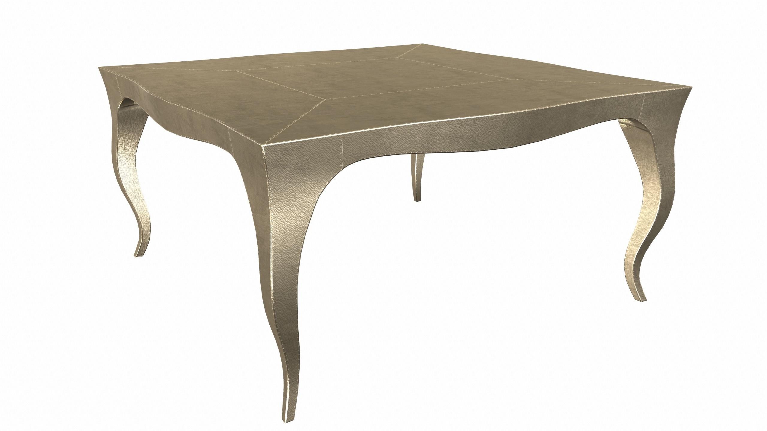 Metal Louise Art Deco Card Tables and Tea Tables Mid. Hammered Brass 18.5x18.5x10 inch For Sale
