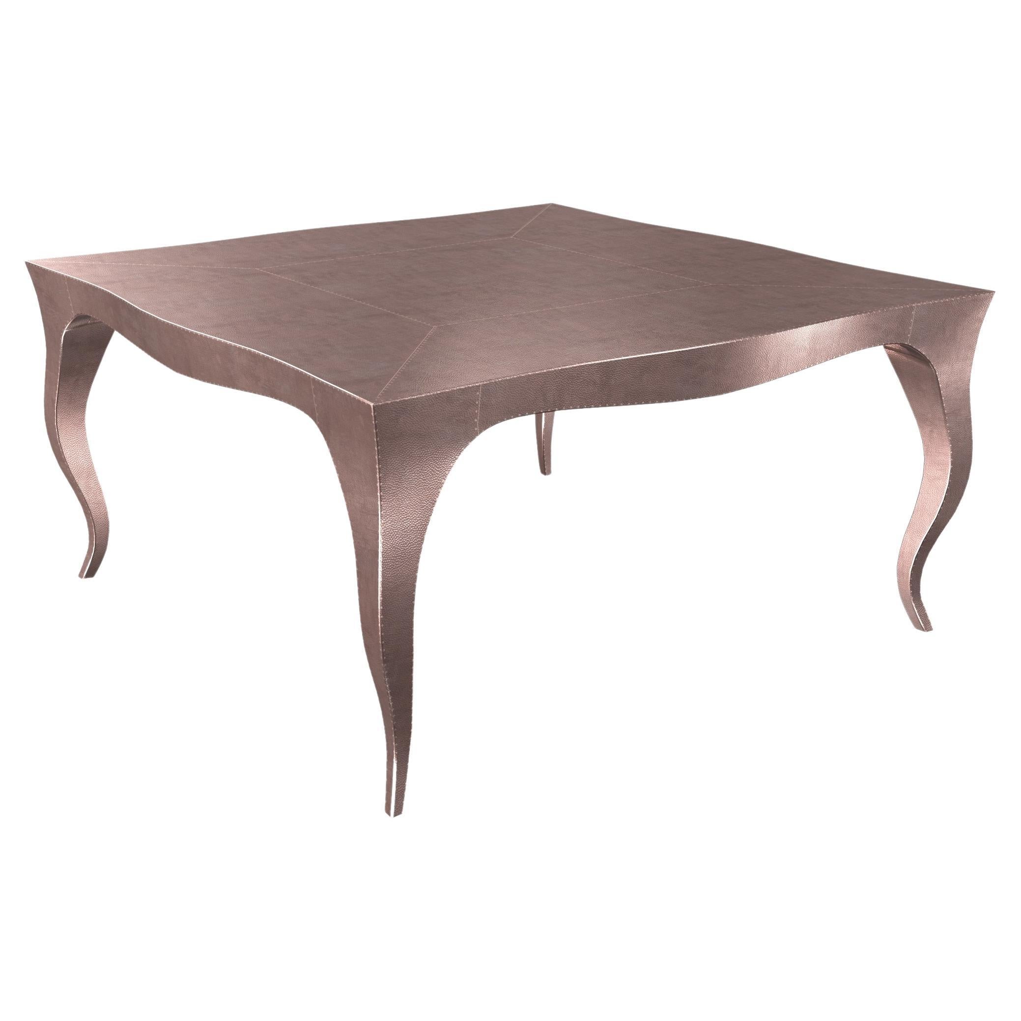 Louise Art Deco Card Tables and Tea Tables Mid.Hammered Copper 18.5x18.5x10 inch For Sale