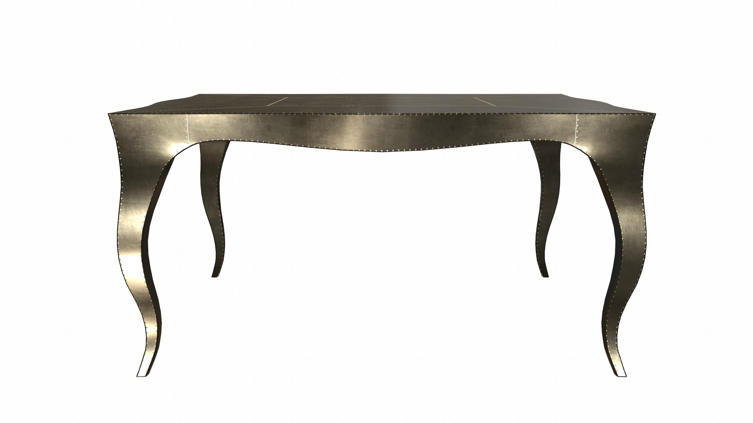 Hand-Carved Louise Art Deco Card Tables and Tea Tables Smooth Brass by Paul Mathieu  For Sale