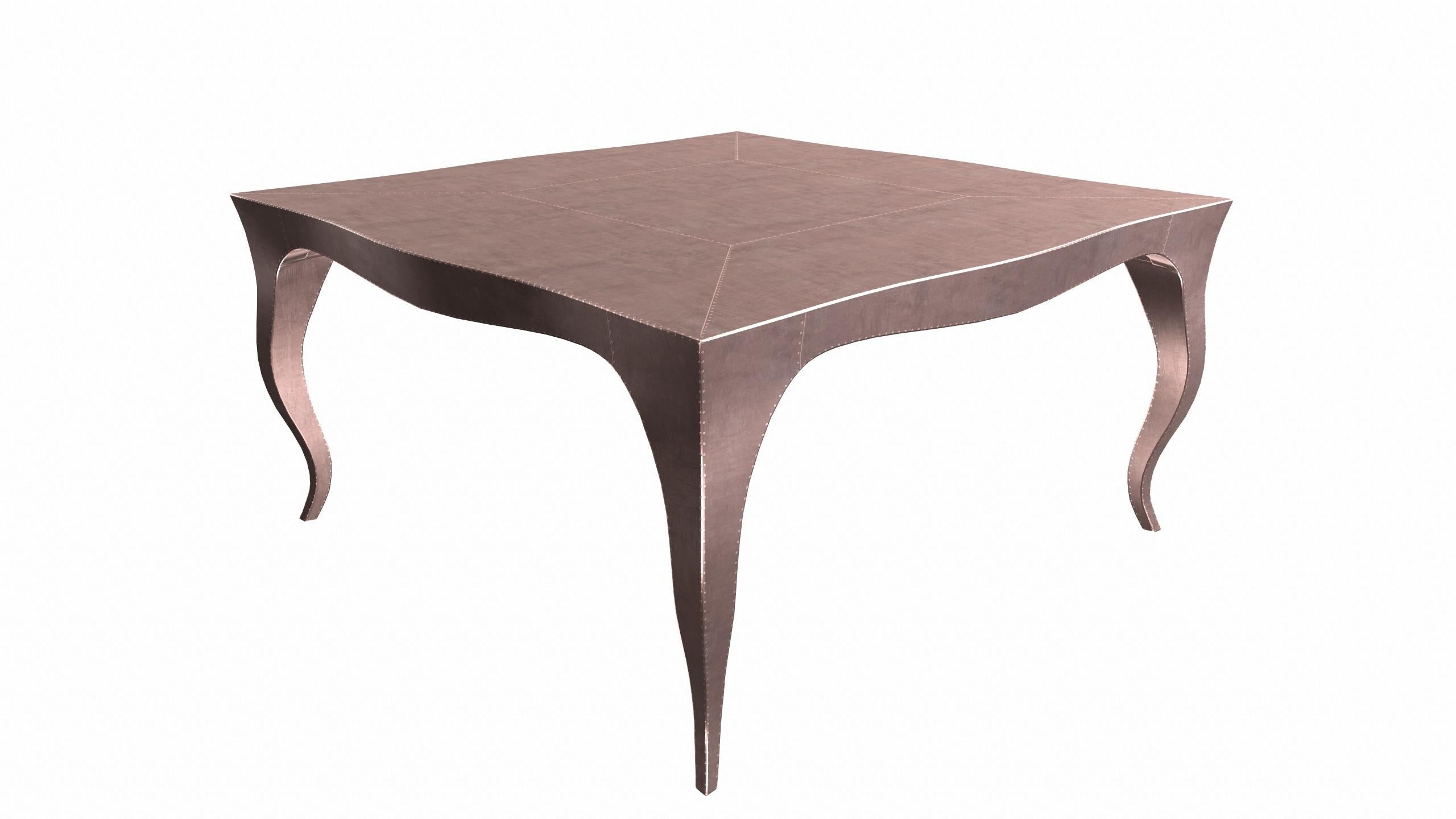 Américain Tables de poker et tables à thé Art déco cuivre lisse 18,5x18,5x10 pouces  en vente