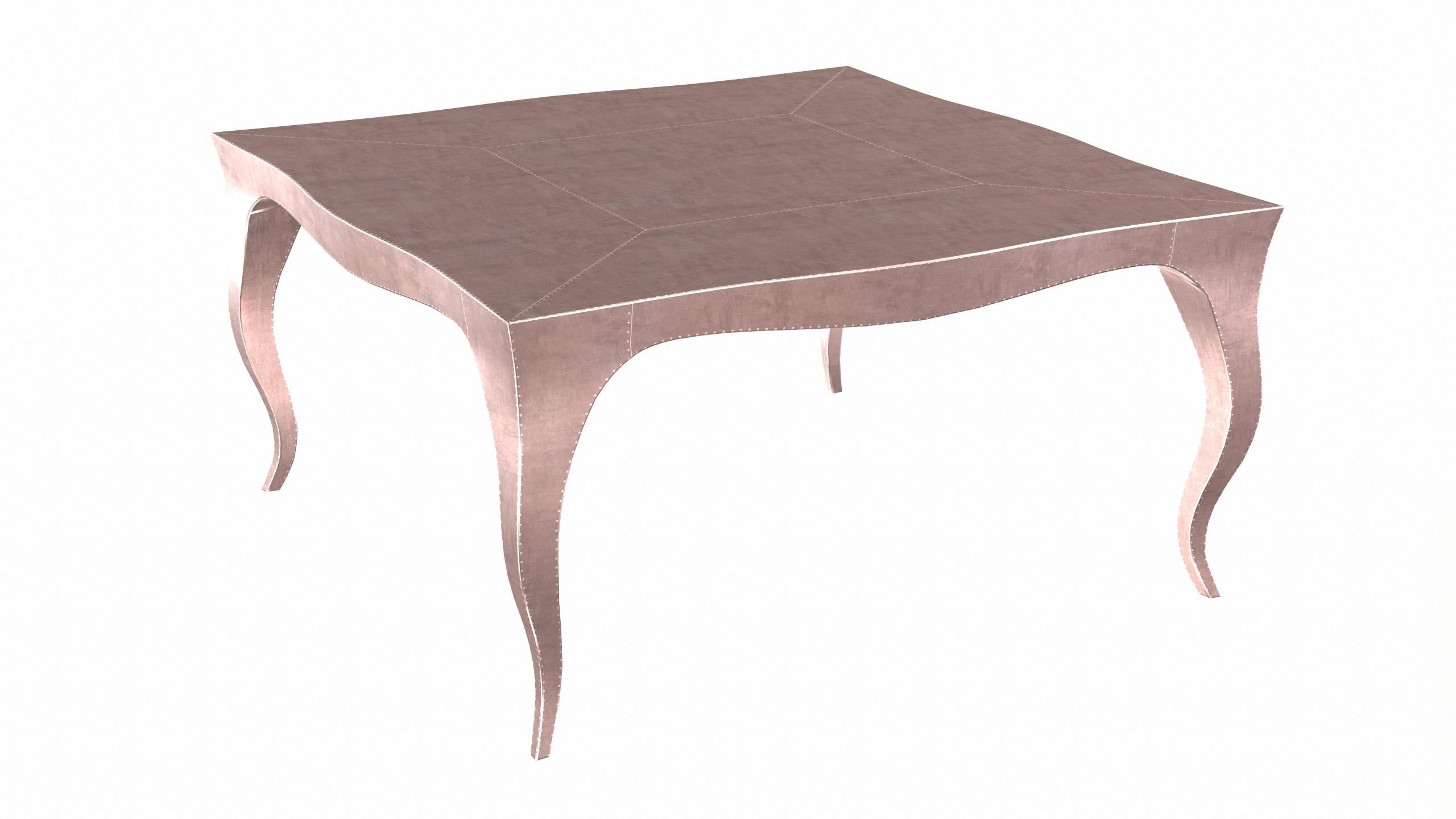 Contemporary Louise Art Deco Card Tables and Tea Tables Smooth Copper 18.5x18.5x10 inch  For Sale