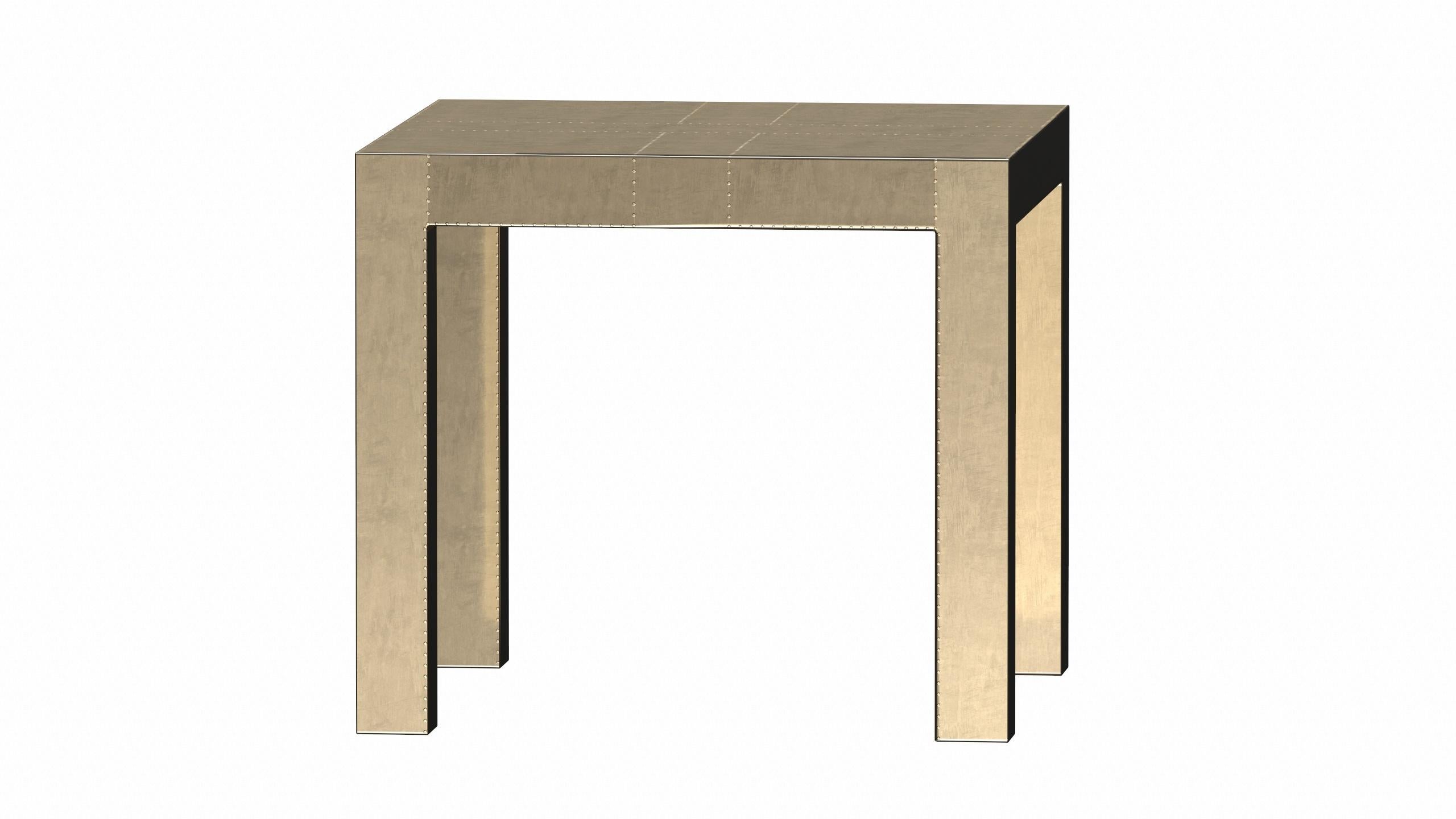 American Louise Art Deco Card Tables and Tea Tables Square Drink Table in Smooth Brass  For Sale