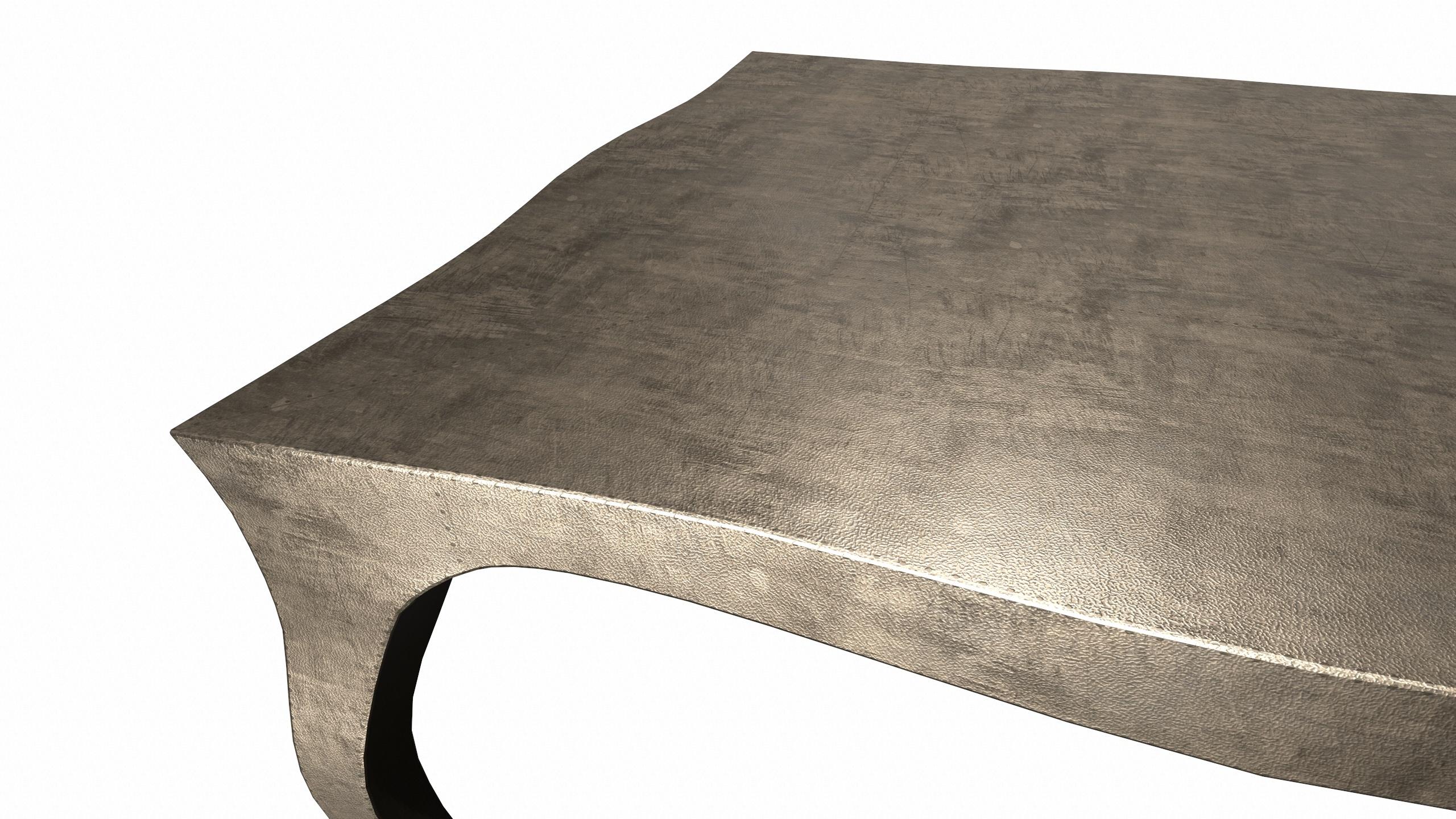 Other Louise Art Deco Center Tables Fine Hammered Antique Bronze  18.5x18.5x10 inch For Sale