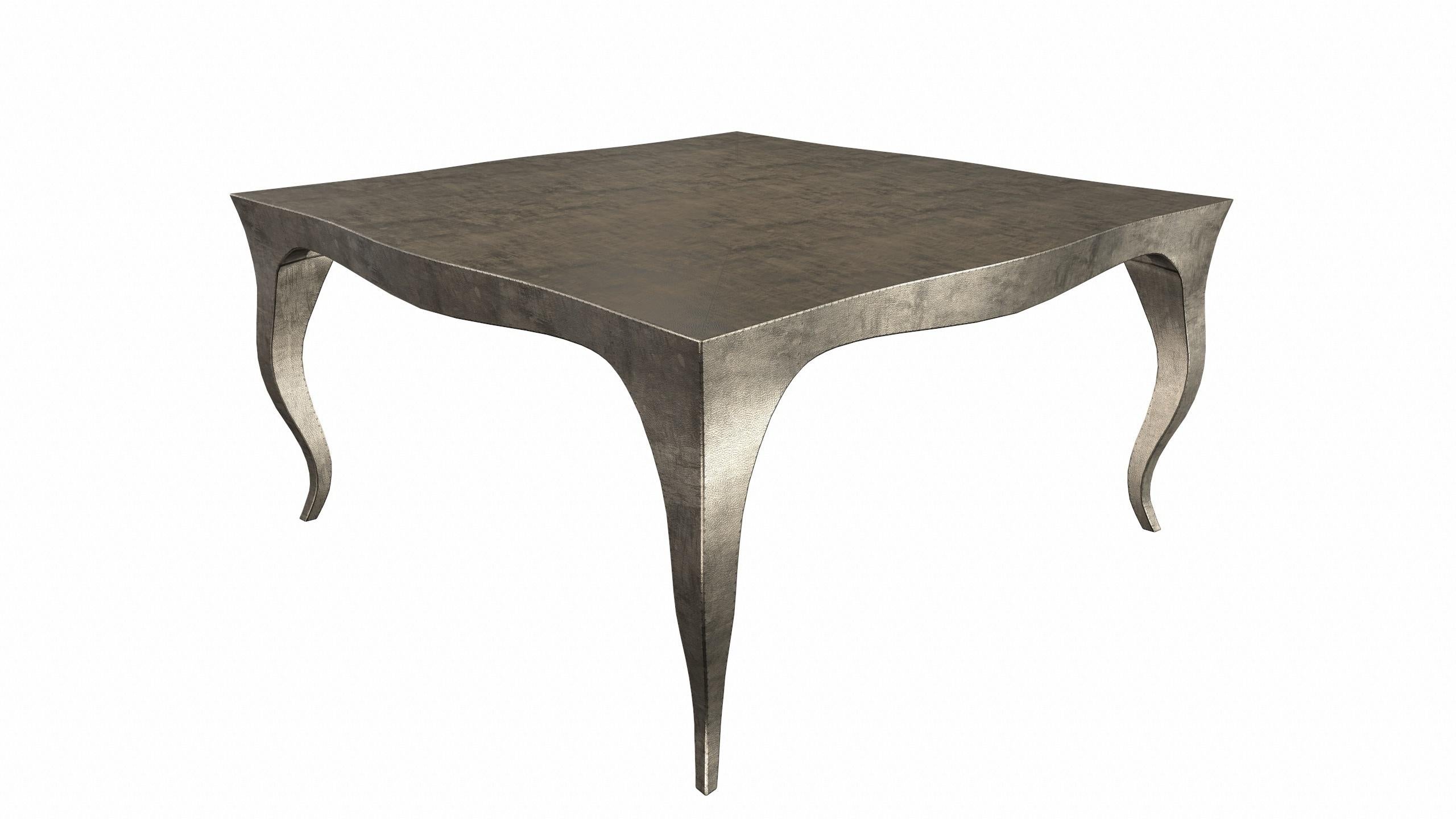 American Louise Art Deco Center Tables Fine Hammered Antique Bronze  18.5x18.5x10 inch For Sale
