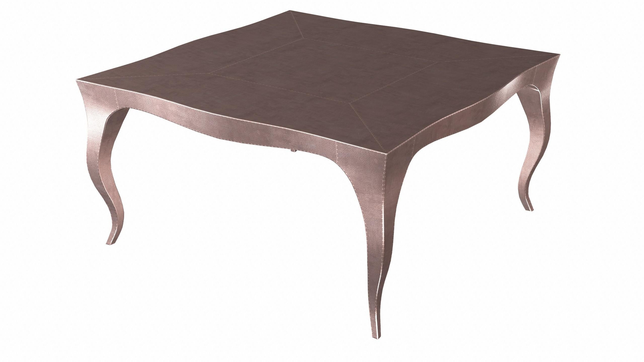 Contemporary Louise Art Deco Center Tables Fine Hammered Copper 18.5x18.5x10 inch  For Sale