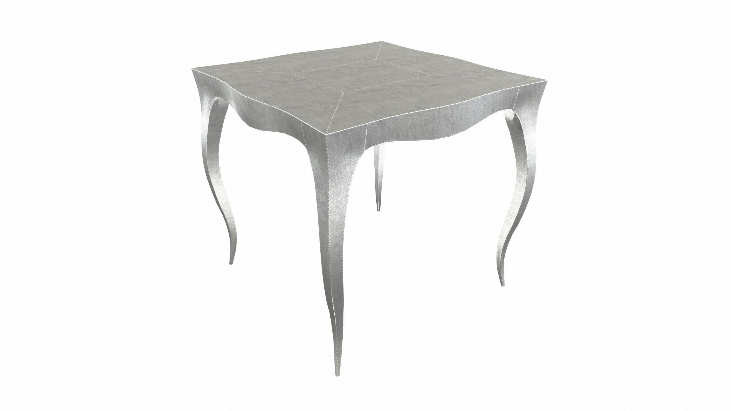 American Louise Art Deco Center Tables Fine Hammered White Bronze by Paul Mathieu For Sale