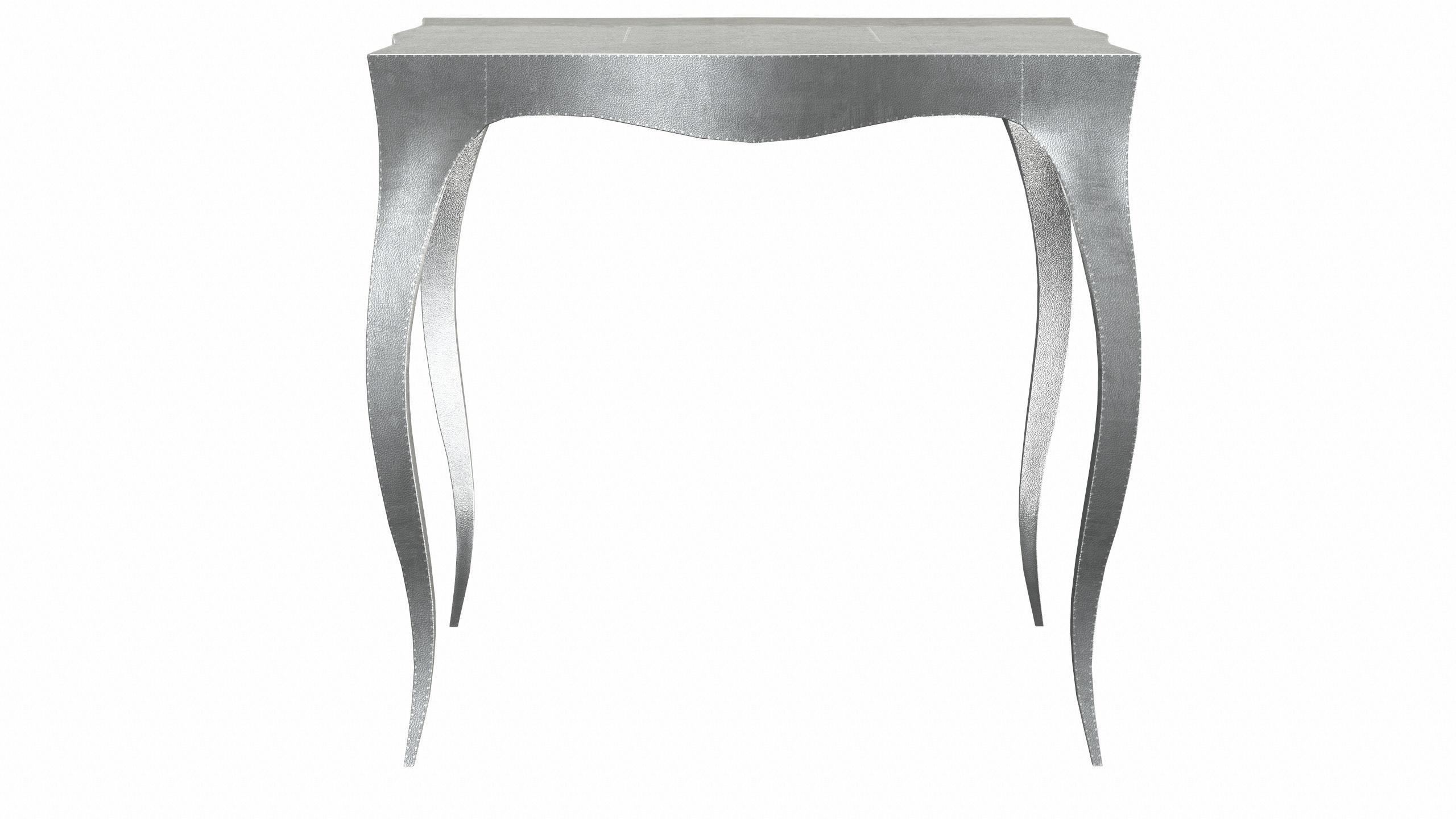 Hand-Carved Louise Art Deco Center Tables Fine Hammered White Bronze by Paul Mathieu For Sale