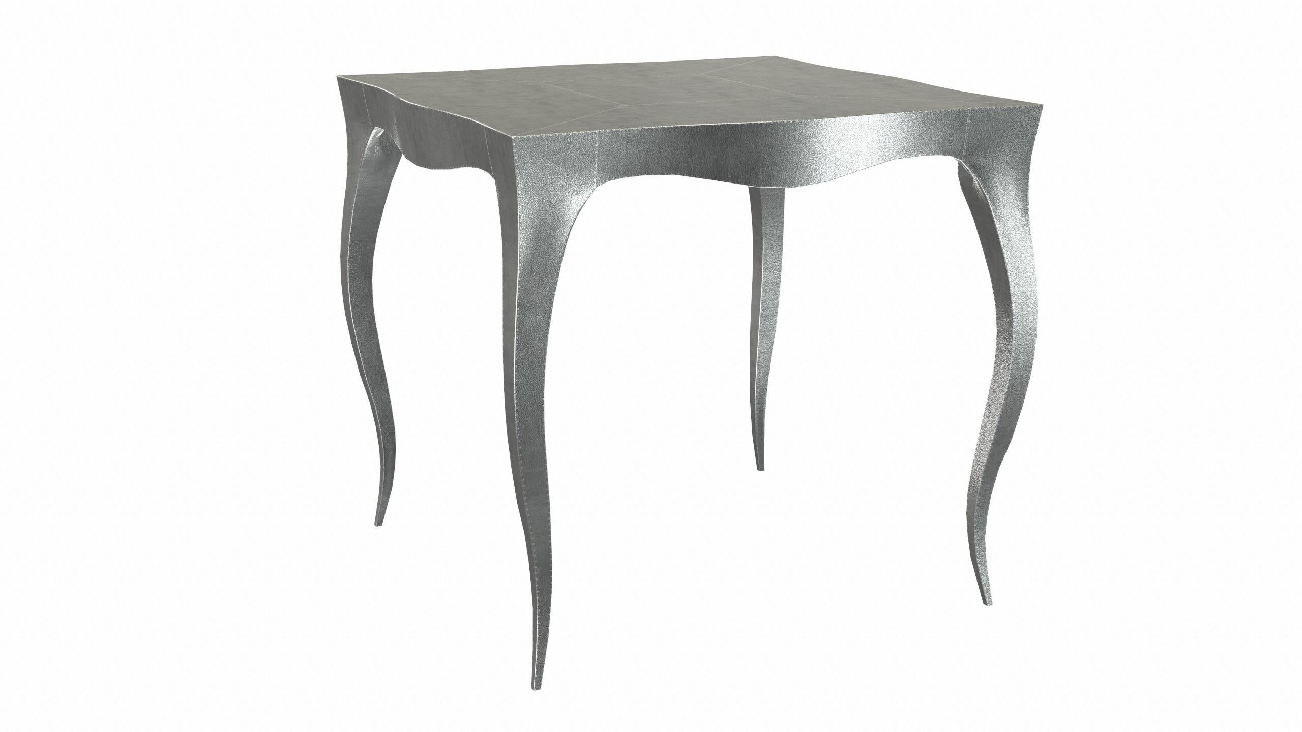 Louise Art Deco Center Tables Fine Hammered White Bronze by Paul Mathieu In New Condition For Sale In New York, NY