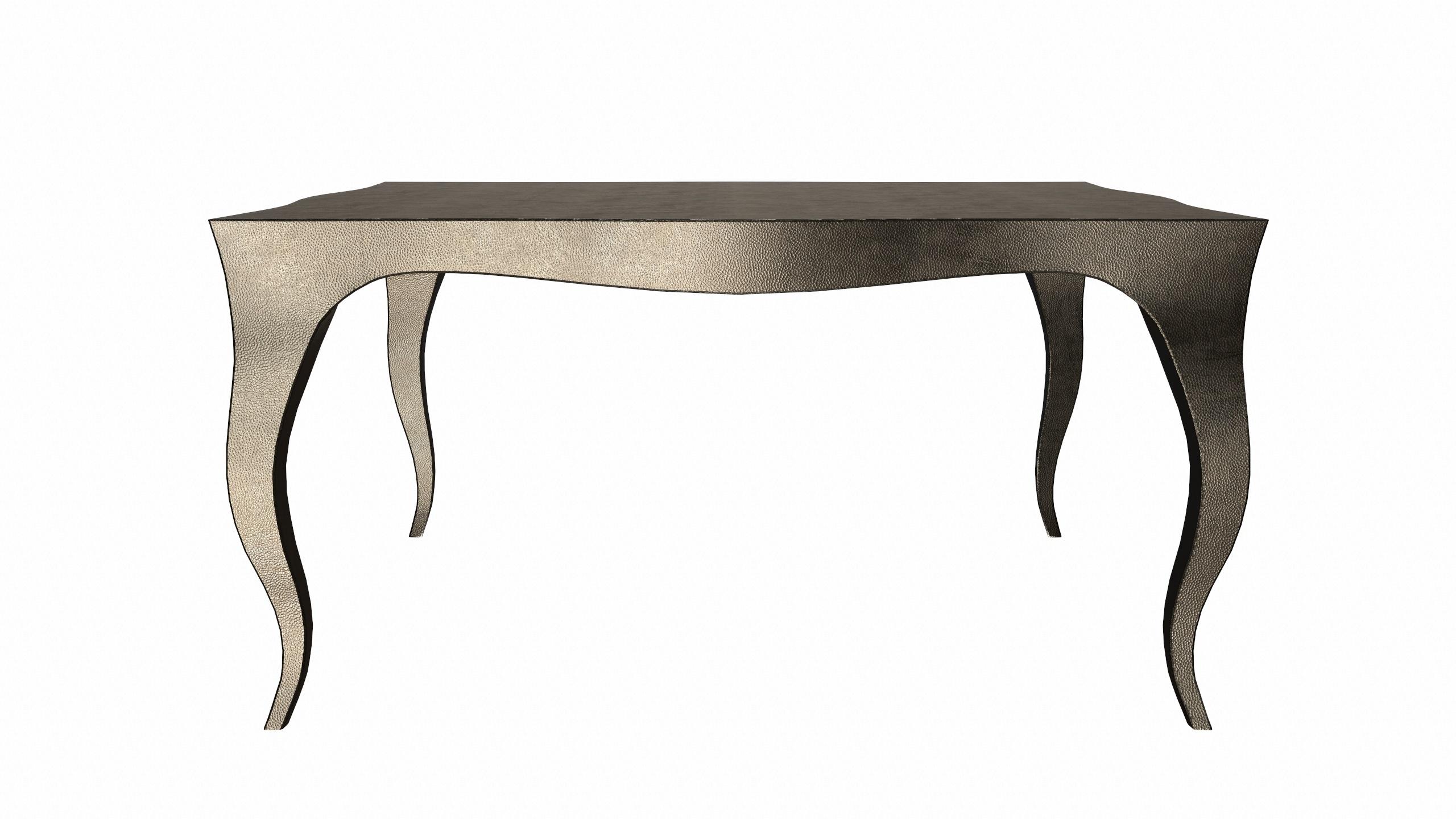 Louise Art Deco Center Tables Mid. Hammered Antique Bronze 18.5x18.5x10 inch   In New Condition For Sale In New York, NY