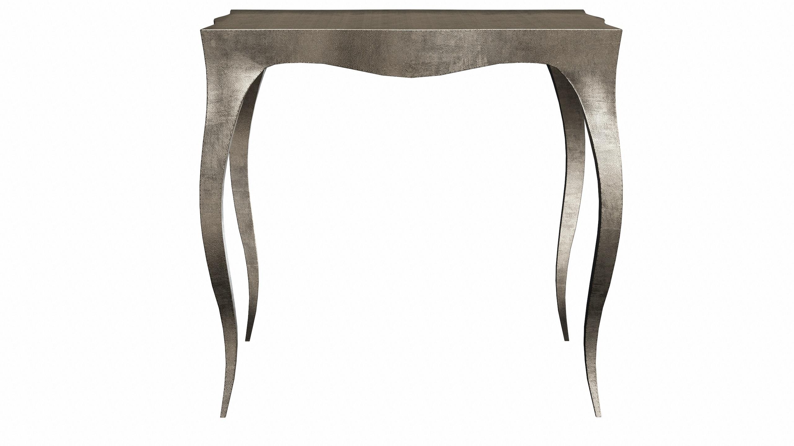 Louise Art Deco Center Tables Mid. Hammered Antique Bronze by Paul Mathieu In New Condition For Sale In New York, NY