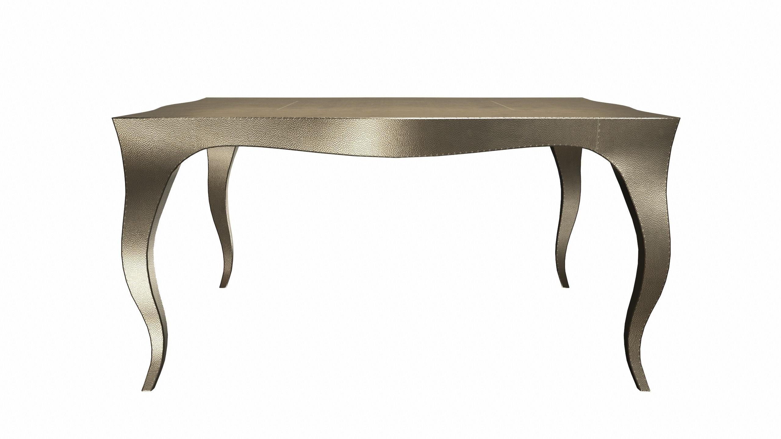 Louise Art Deco Center Tables Mid. Hammered Brass 18.5x18.5x10 inch For Sale 1