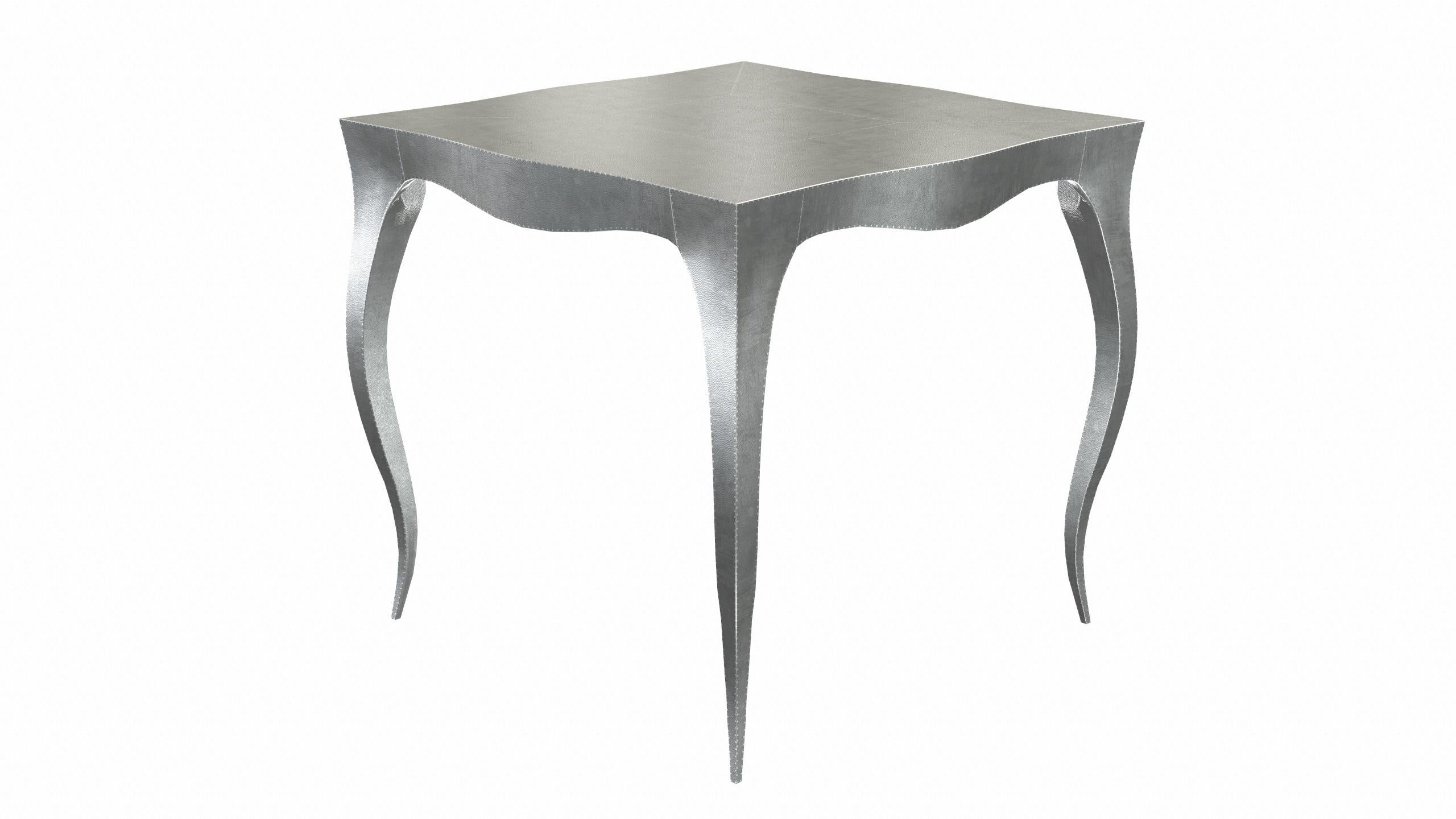 Louise Art Deco Center Tables Mid. Hammered White Bronze by Paul Mathieu In New Condition For Sale In New York, NY