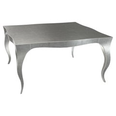 Louise Art Deco Center Tables Mid. Hammered White Bronze by Paul Mathieu