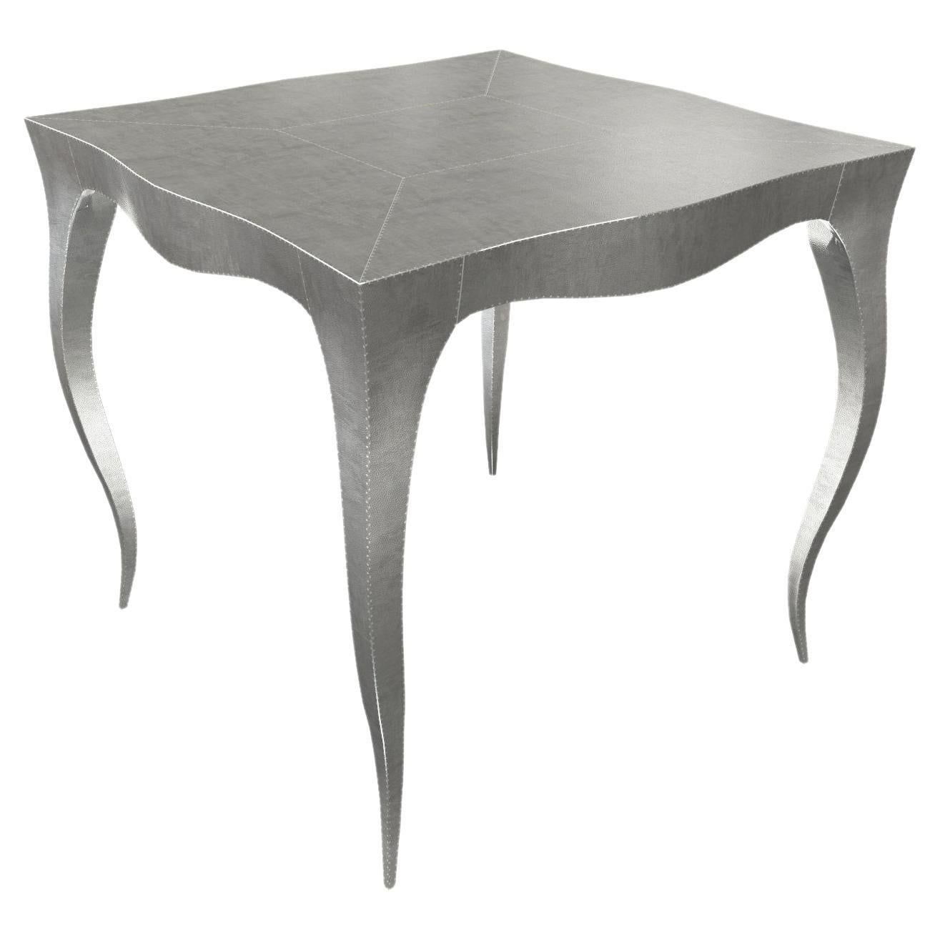 Louise Art Deco Center Tables Mid. Hammered White Bronze by Paul Mathieu