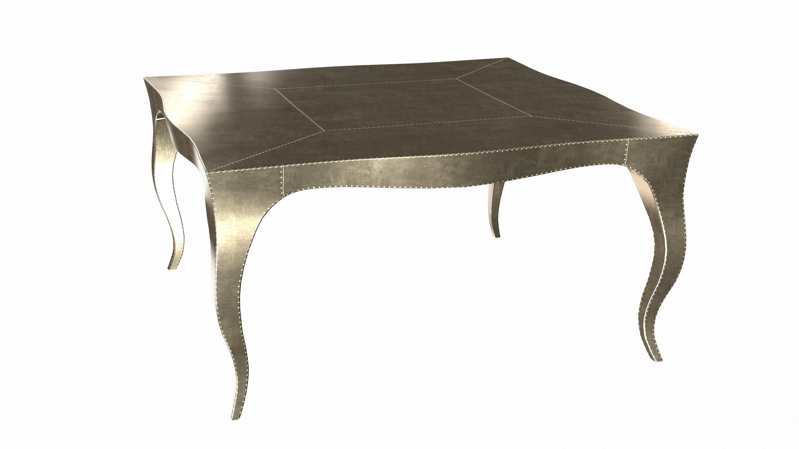 Louise Art Deco Center Tables Smooth Brass 18.5x18.5x10 inch by Paul Mathieu For Sale 3