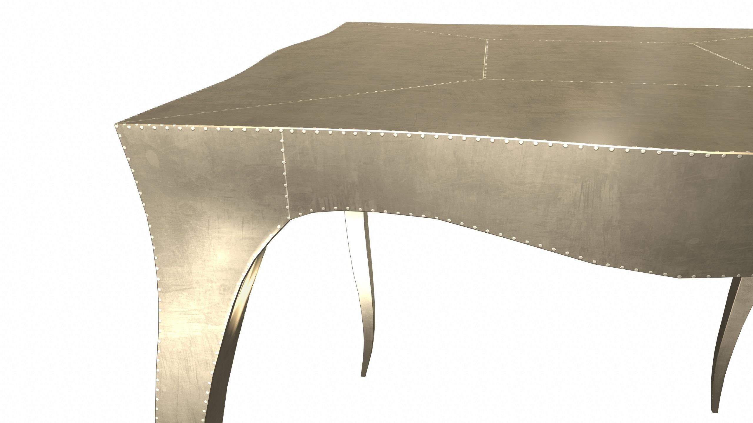 American Louise Art Deco Center Tables Smooth Brass by Paul Mathieu for S. Odegard For Sale