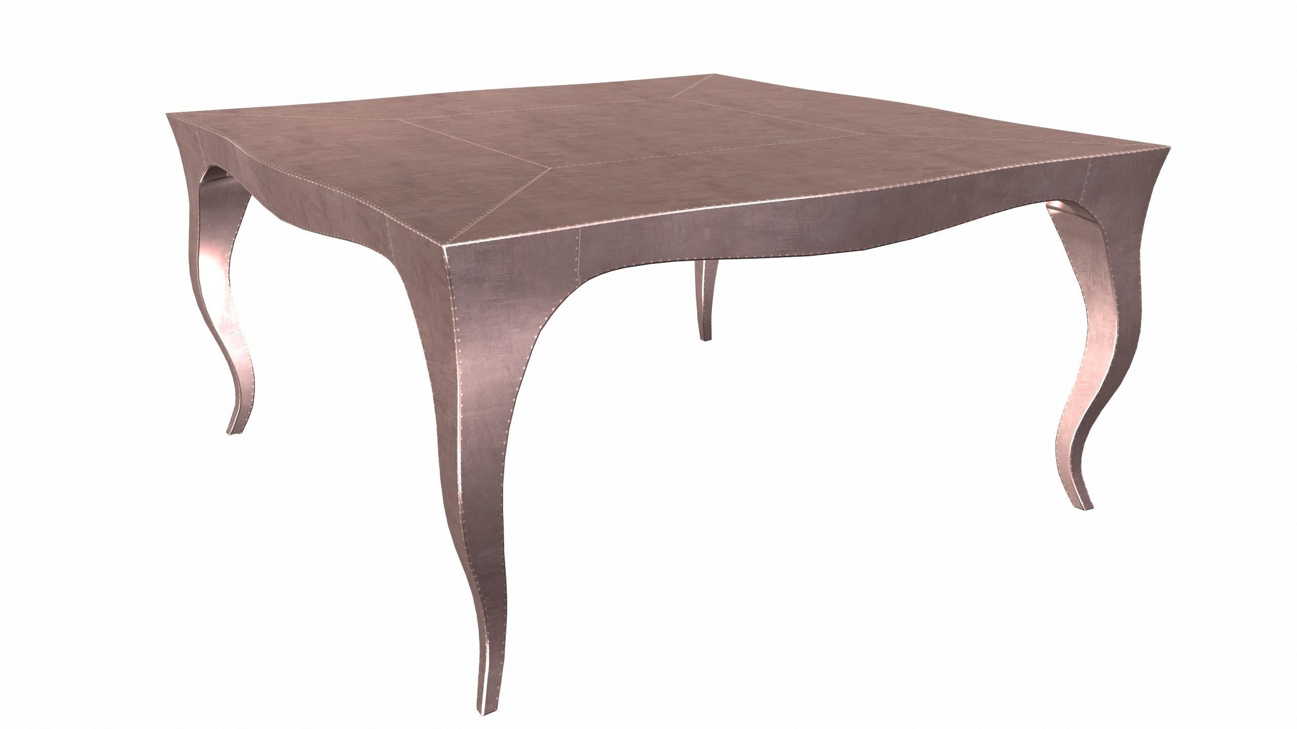 Louise Art Deco Center Tables Smooth Copper 18.5x18.5x10 inch by Paul Mathieu In New Condition For Sale In New York, NY