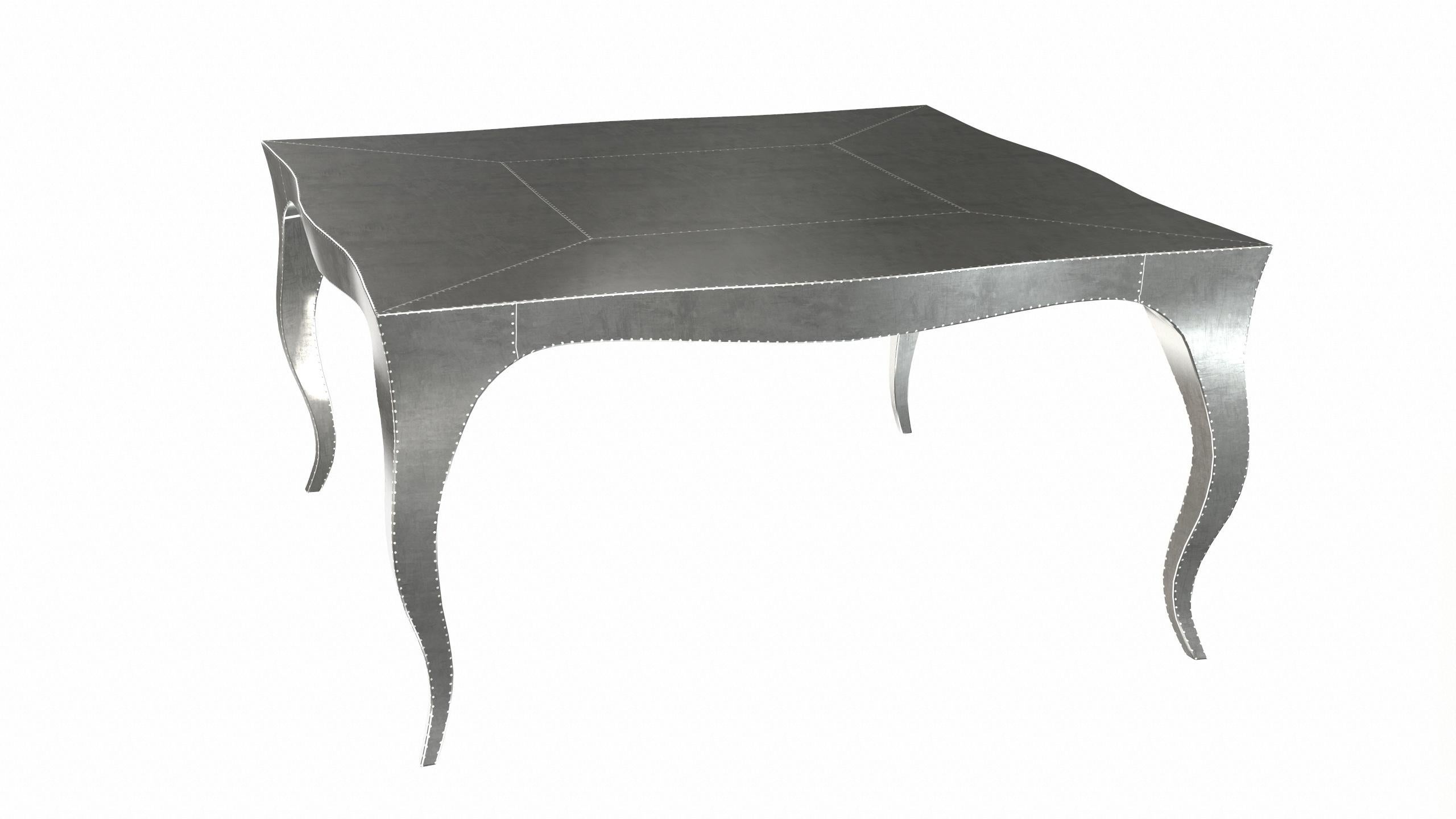 Metal Louise Art Deco Center Tables Smooth White Bronze by Paul Mathieu for S.Odegard For Sale