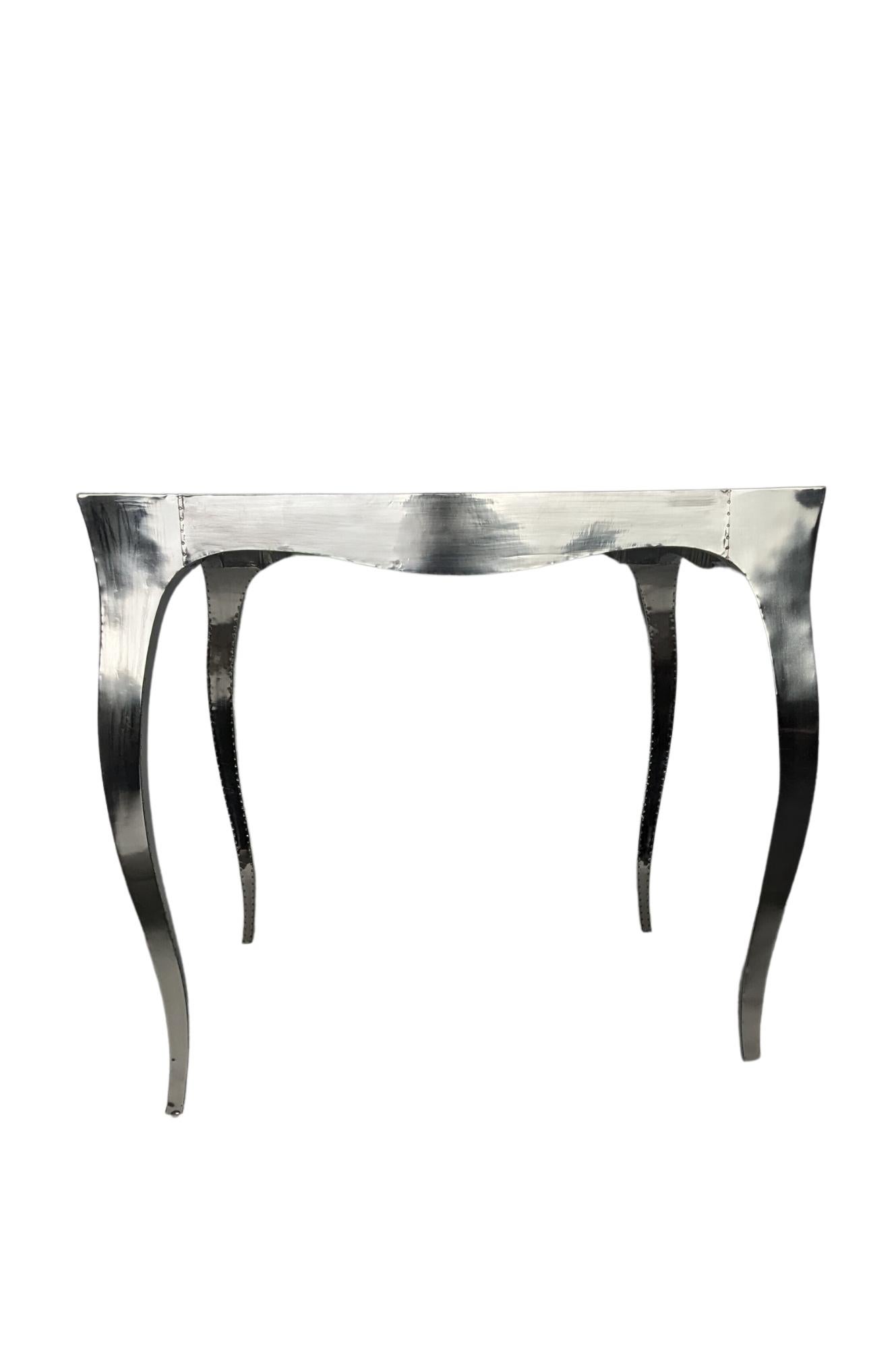 Louise Art Deco Coffee and Cocktail Table Mid. Hammered White Bronze  For Sale 6