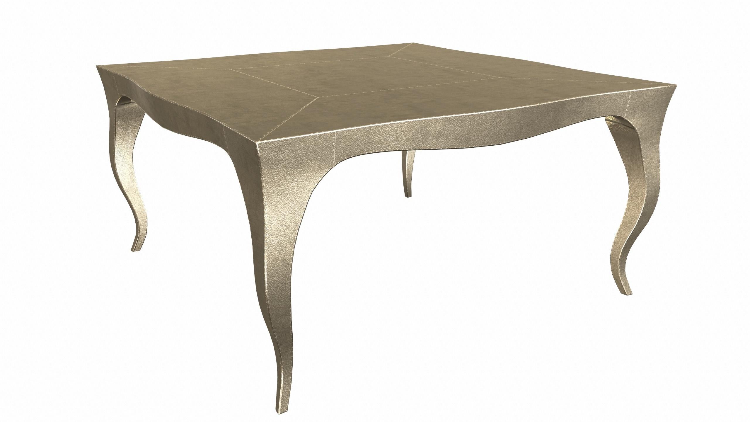 Louise Art Deco Coffee and Cocktail Tables Fine Hammered Brass 18.5x18.5x10 inch Neuf - En vente à New York, NY