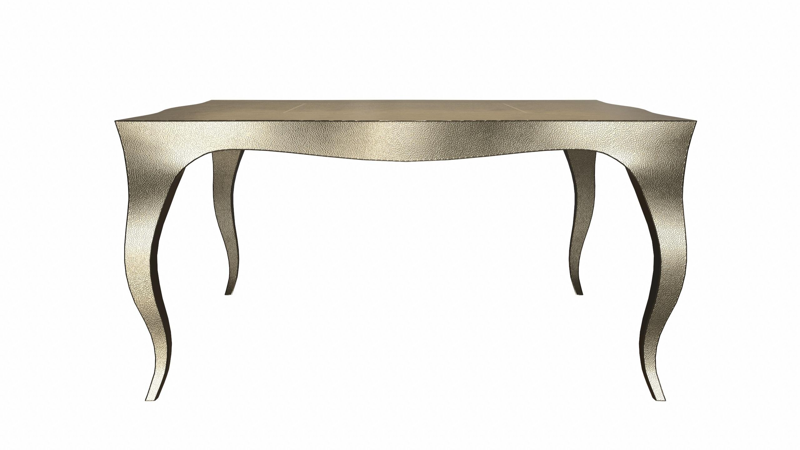 American Louise Art Deco Coffee and Cocktail Tables Fine Hammered Brass by Paul Mathieu For Sale